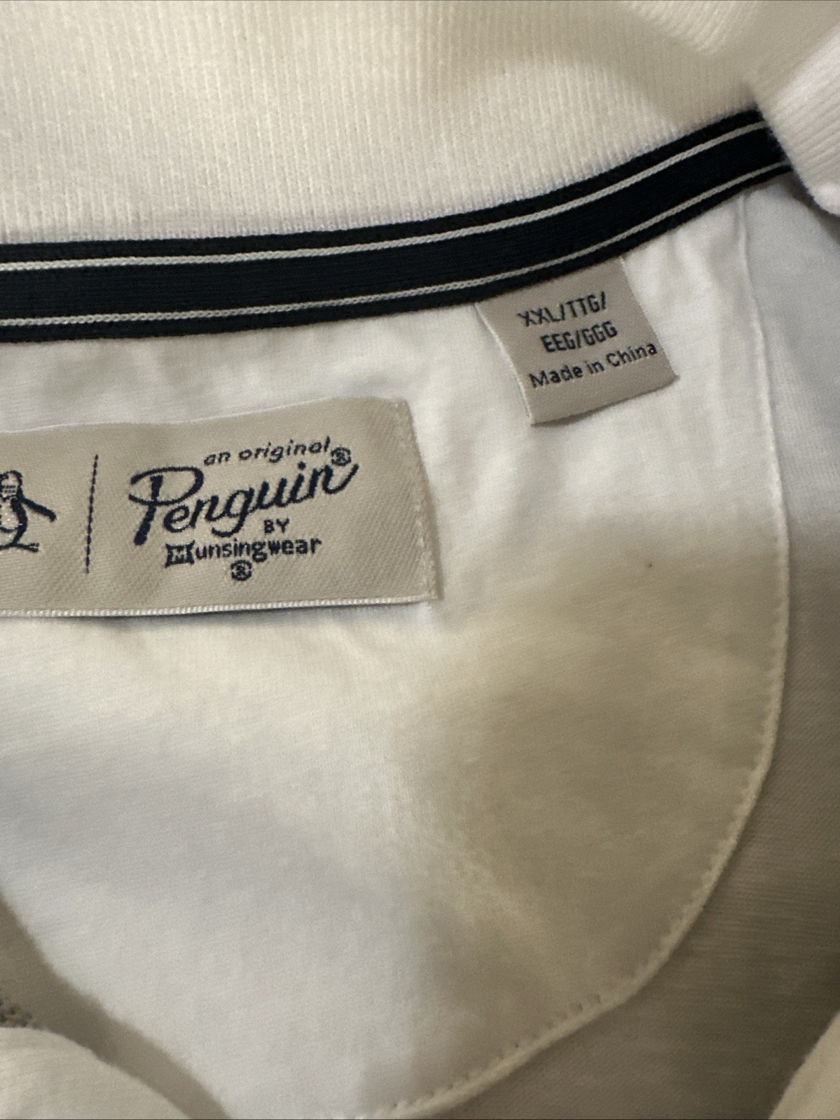 NWT Original Penguin Men’s Short Sleeve Polo Shirt White Blanc Eclatant XXL