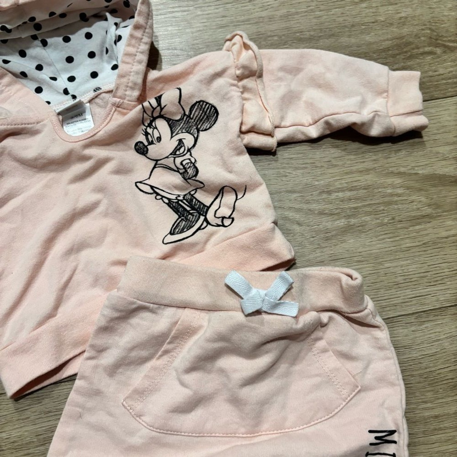 Disney Peach Minnie Mouse Hooded Two-Piece Set