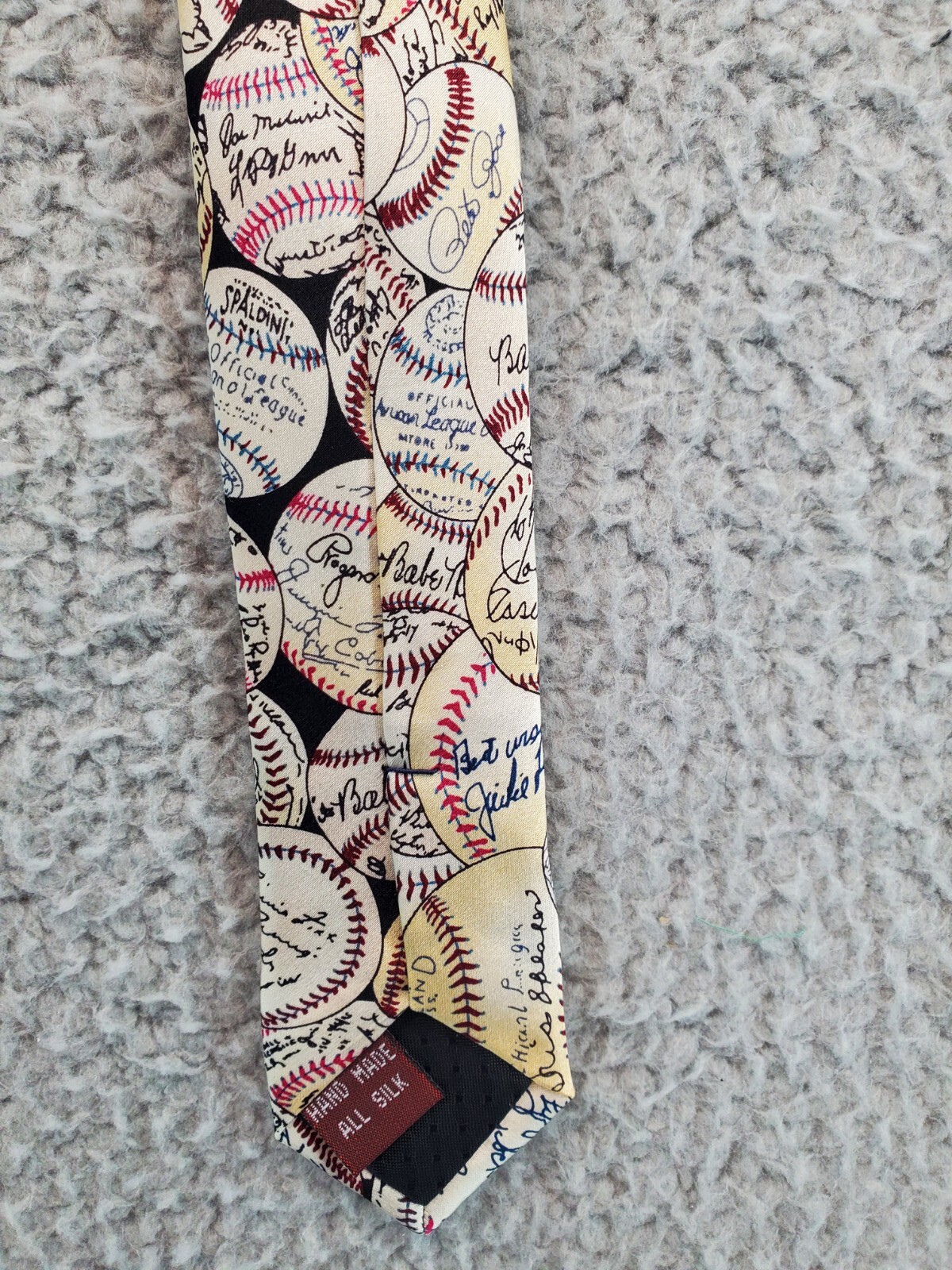 Museum Artifacts 100% Silk Baseball Tie