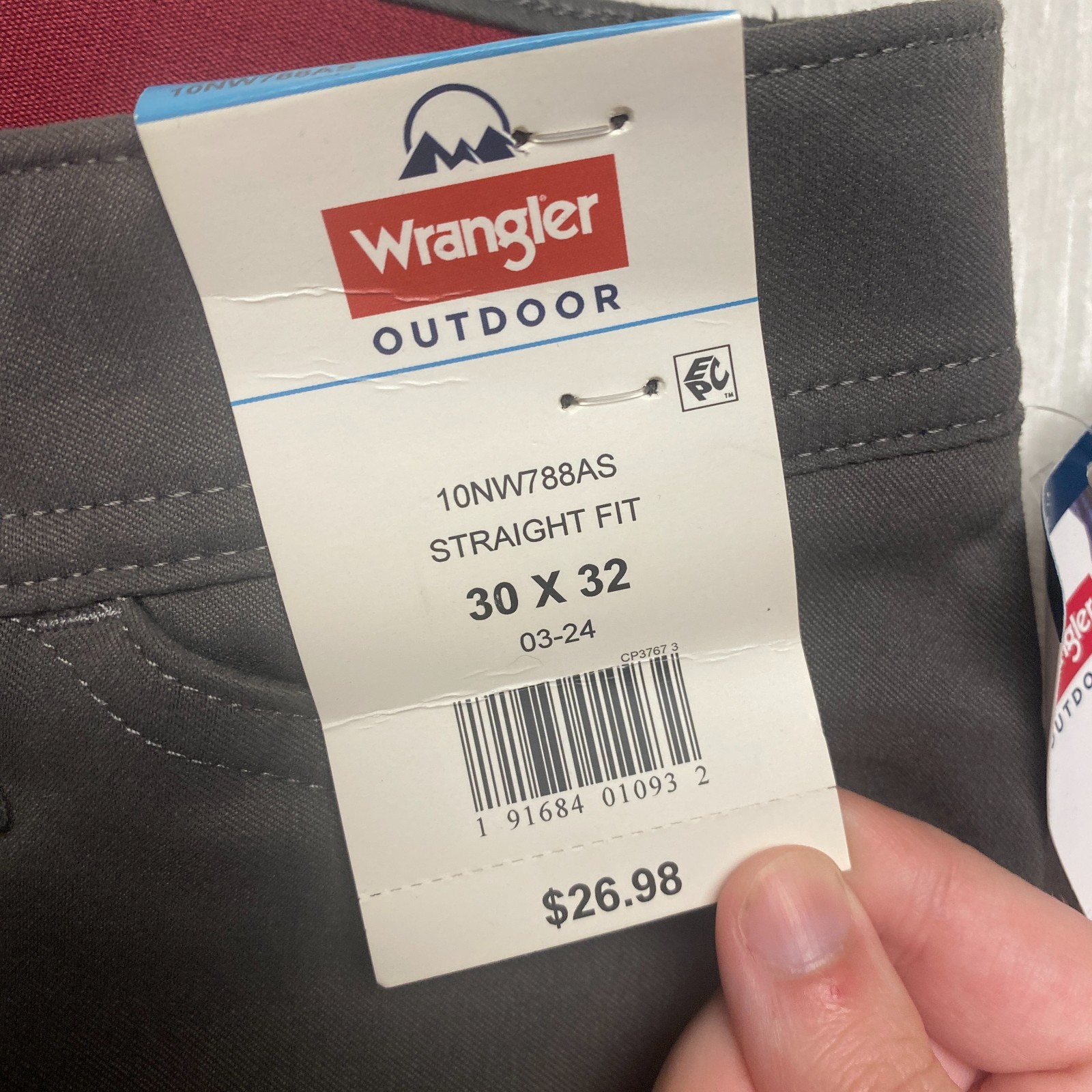 Wrangler All Terrain Cargo Pants Mens 30×32 Gray 2 Way Stretch Straight UPF 50