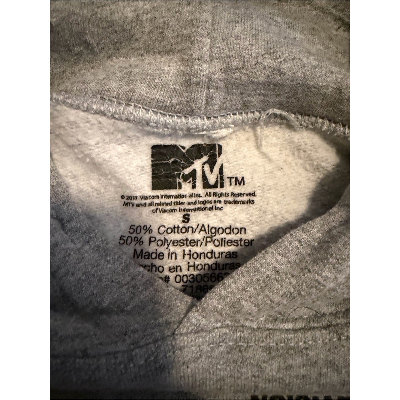 MTV Gray Hoodie with Black New York City Text and Orange Logo