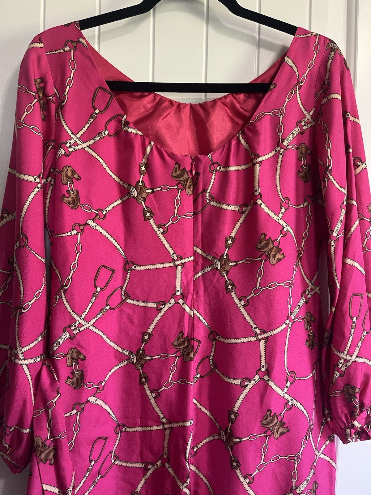 Britt Ryan 100% Silk Dress Made In USA Equestrian Horses 🐴 Size 8 Summer READ