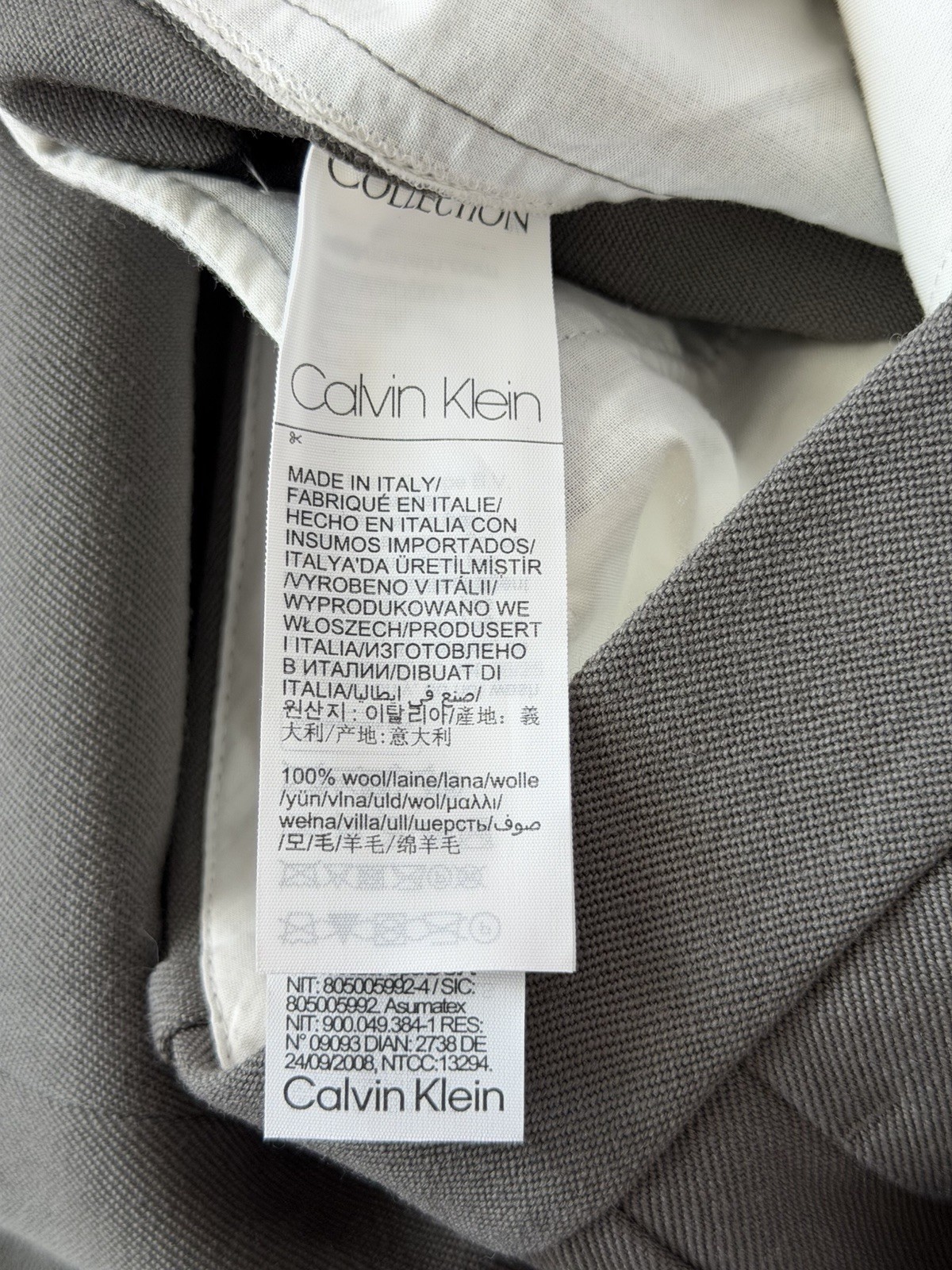 Calvin Klein Collection Wool Dress Pants Mens 46IT Moon Grey Italy NWT MSRP $940