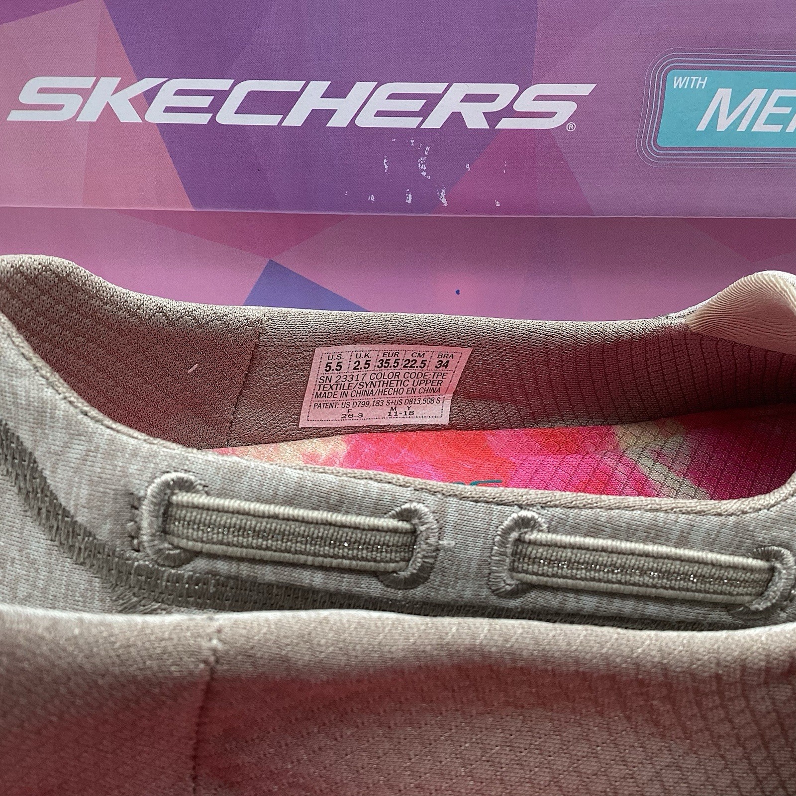 Skechers Memory Foam Women’s 5.5 Microburst Topnotch Taupe 23317 New With Box