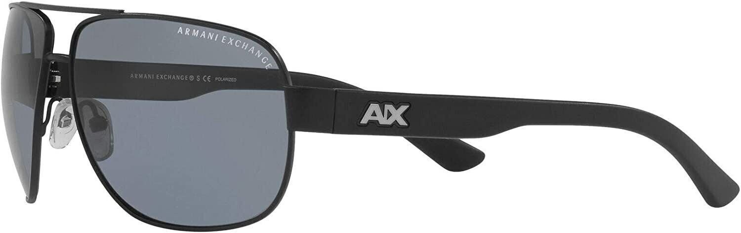 A|X Armani Exchange Men’s AX2012S 606381 Satin Black Polarized Sunglasses