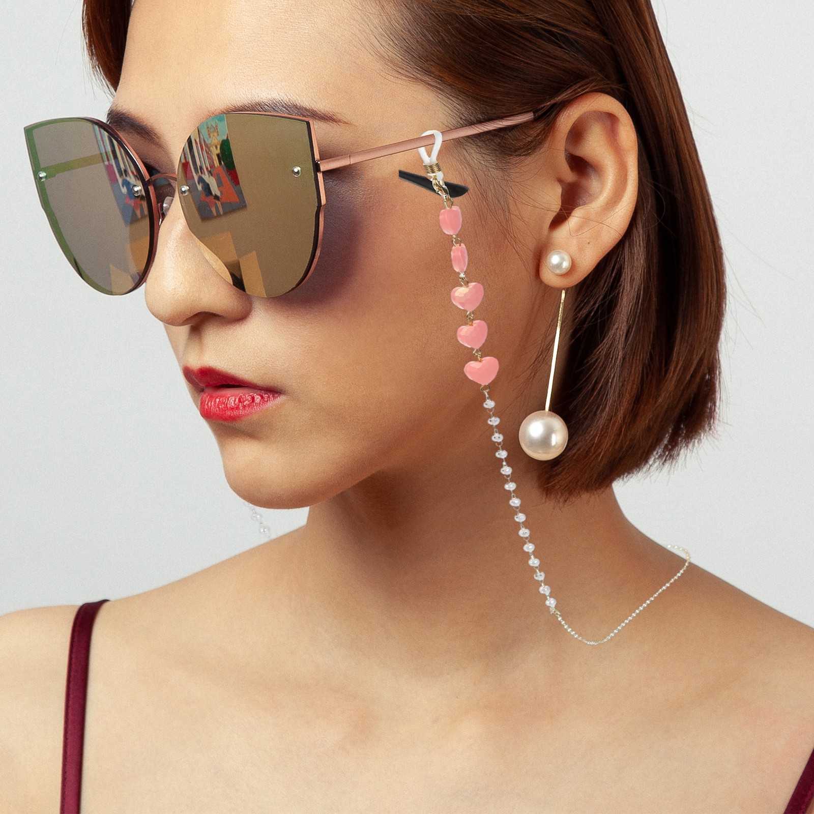 Beads Eyeglass Chain Pearl Glasses Strap Retainer Chain Golden Star