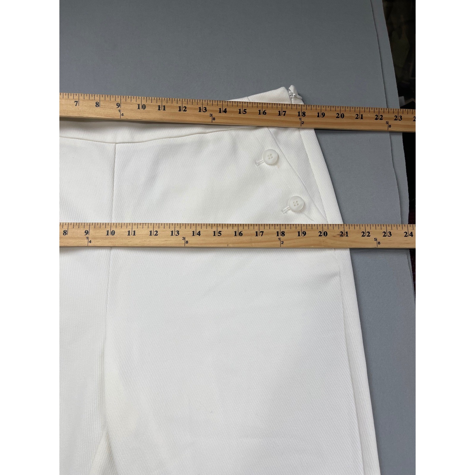 Ann Taylor Factory White Sailor Pants Wide Leg Side Zip Textured Size 14 NEW