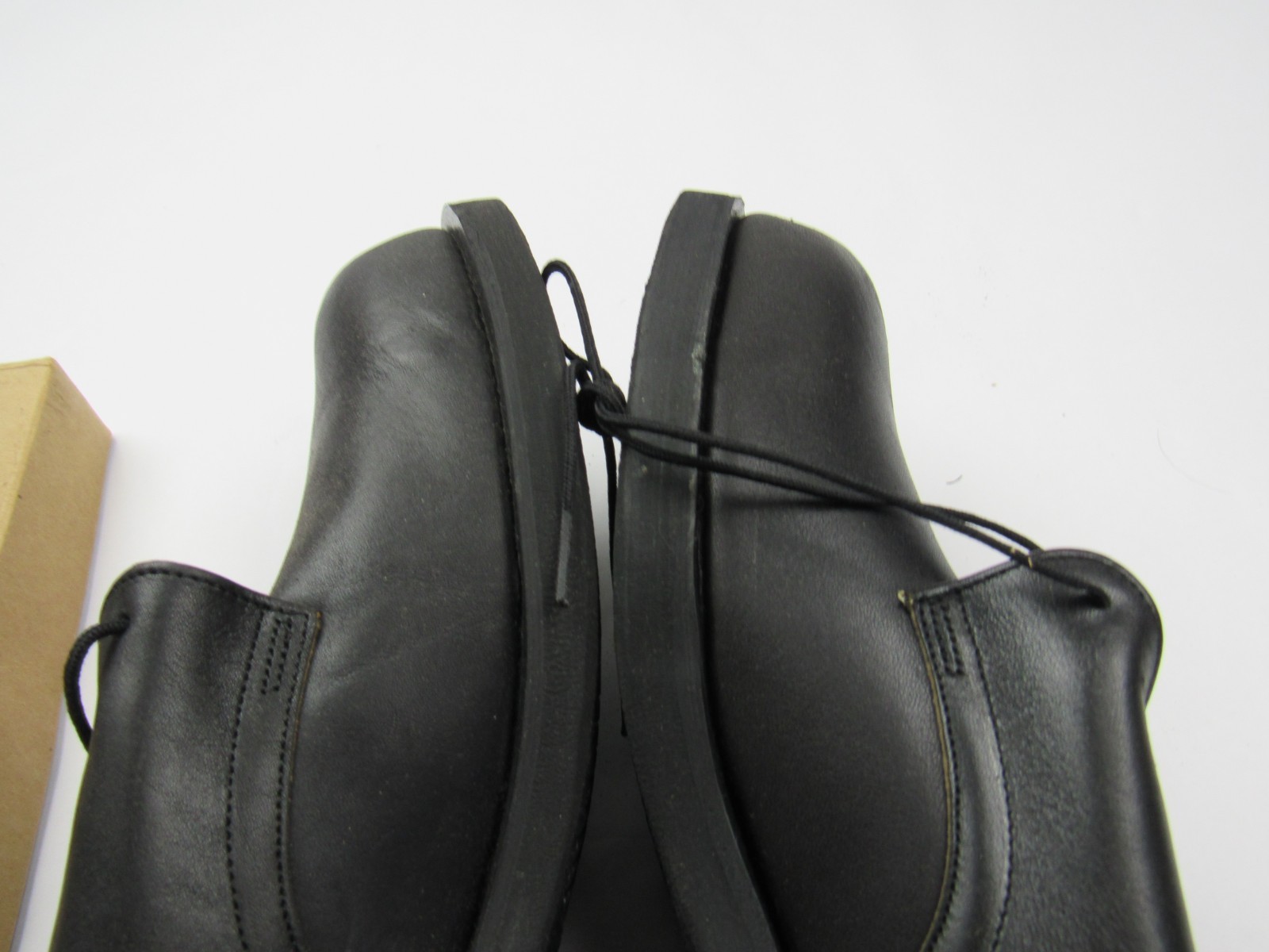 Vtg NOS 1970s Unicor Black Prison Issue Leather Derby Shoes Size 13 R Plainsman