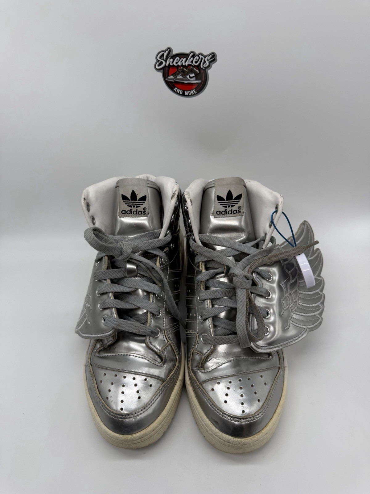 Adidas JS Wings 1.0 Jeremy Scott Metallic Metal Silver S77798 Mens Bear Size 6.5