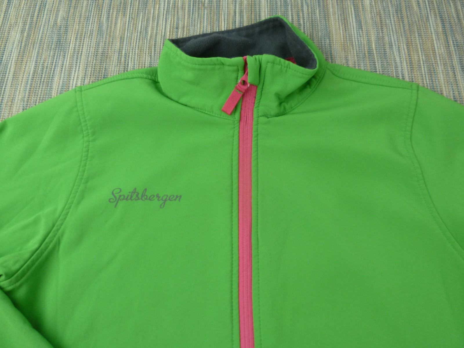 Spitsbergen Softshell Jacket Womens Large Green Pink Zip Outdoor Hiking Golf