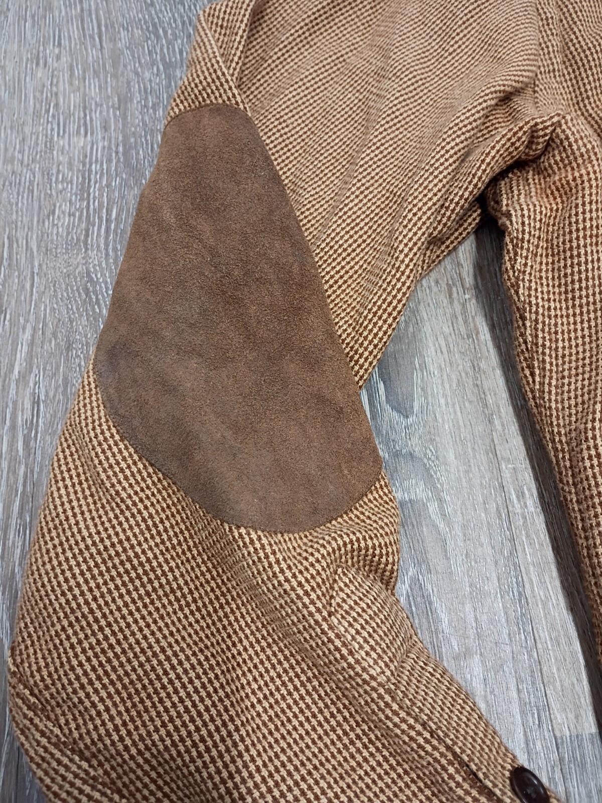 Polo Ralph Lauren Bowen Flannel Shirt L Rust Brown Hounds Tooth Cotton Suede
