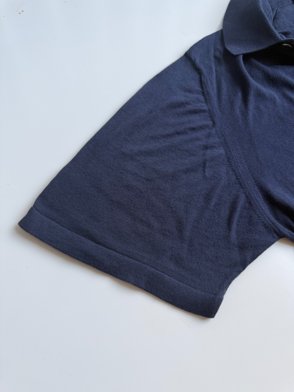 Ralph Lauren Purple Label Men Polo L Navy Blue Luxury Short Sleeve England