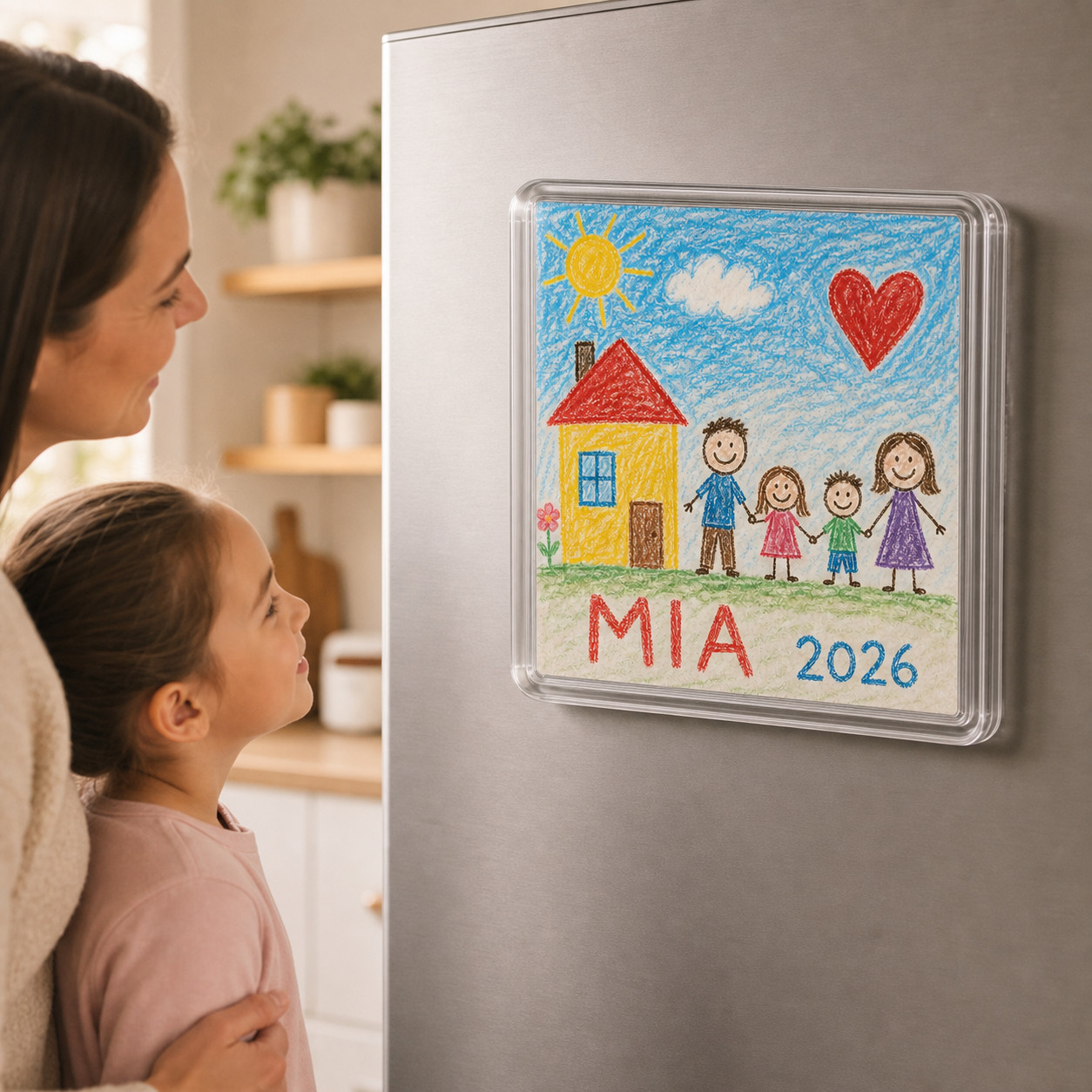Custom Child Artwork Magnet Personalized Kids Drawing Name Date