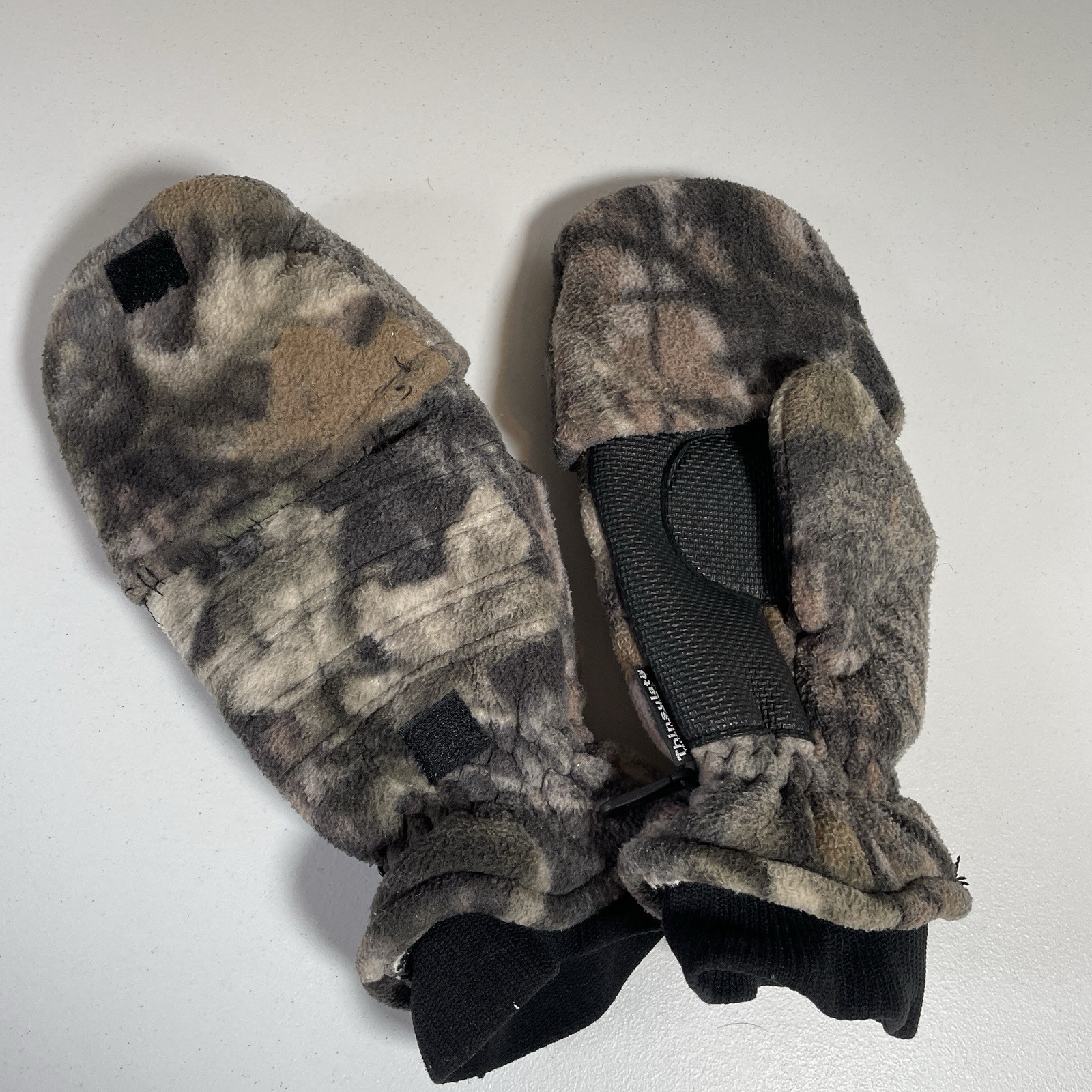 thinsulate thermal insulation gloves Hunting Camo Mittens Men’s Fleece Pop-Top L