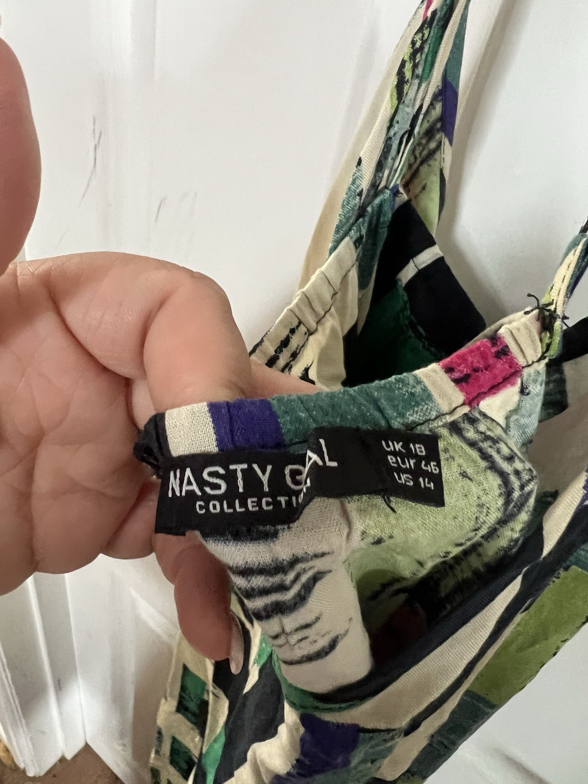 Nasty Gal Summer Abstract Print Trapeze Maxi Dress Size 18