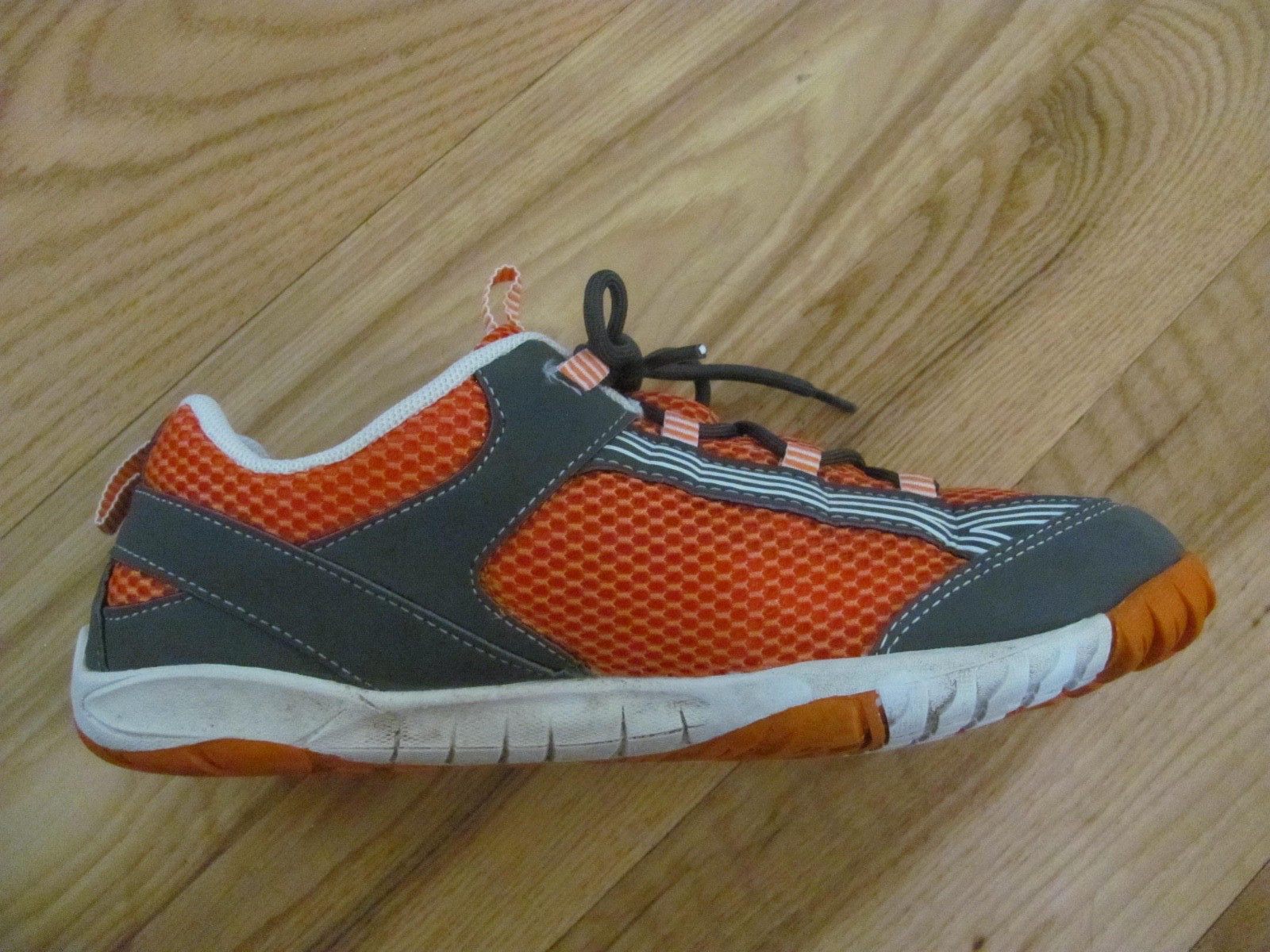 Merrell Orange Flux Glove Minimalist Shoes Synthetic Mesh Upper Lace Up Kids 6