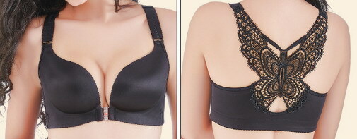 Women Bras 3/4 Cup Butterfly Front Closure Seamless Plus size underwear 17081