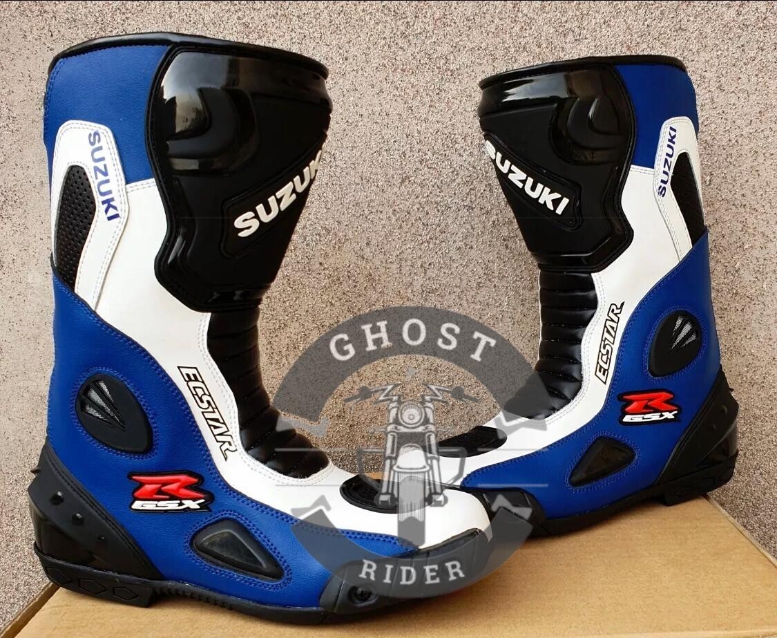 Customized GSXR Leather Racing Shoes Motorbike Riding Sports Boots Armored