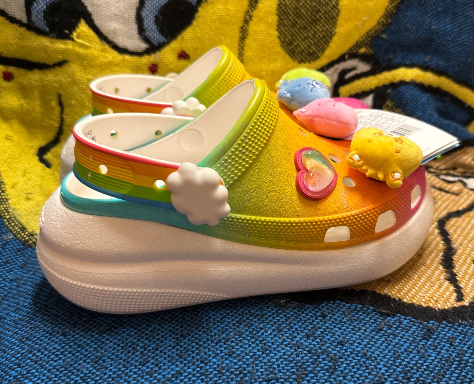 NWT CROCS Care Bears Crush Clog Multicolor Light Up S’allume Sz W6 M4