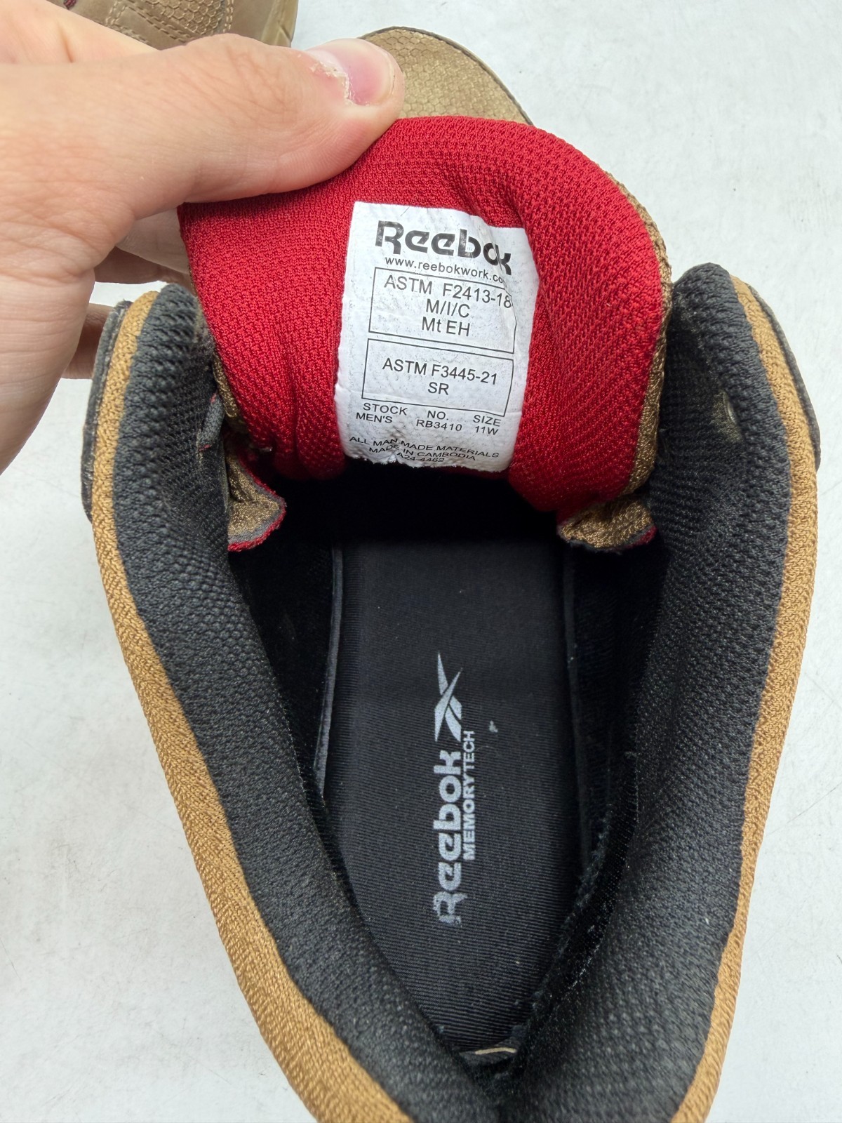 Reebok Work Trailgrip Alloy Toe Work Boot Men’s Brown Lace Up Athletic – 11 WIDE