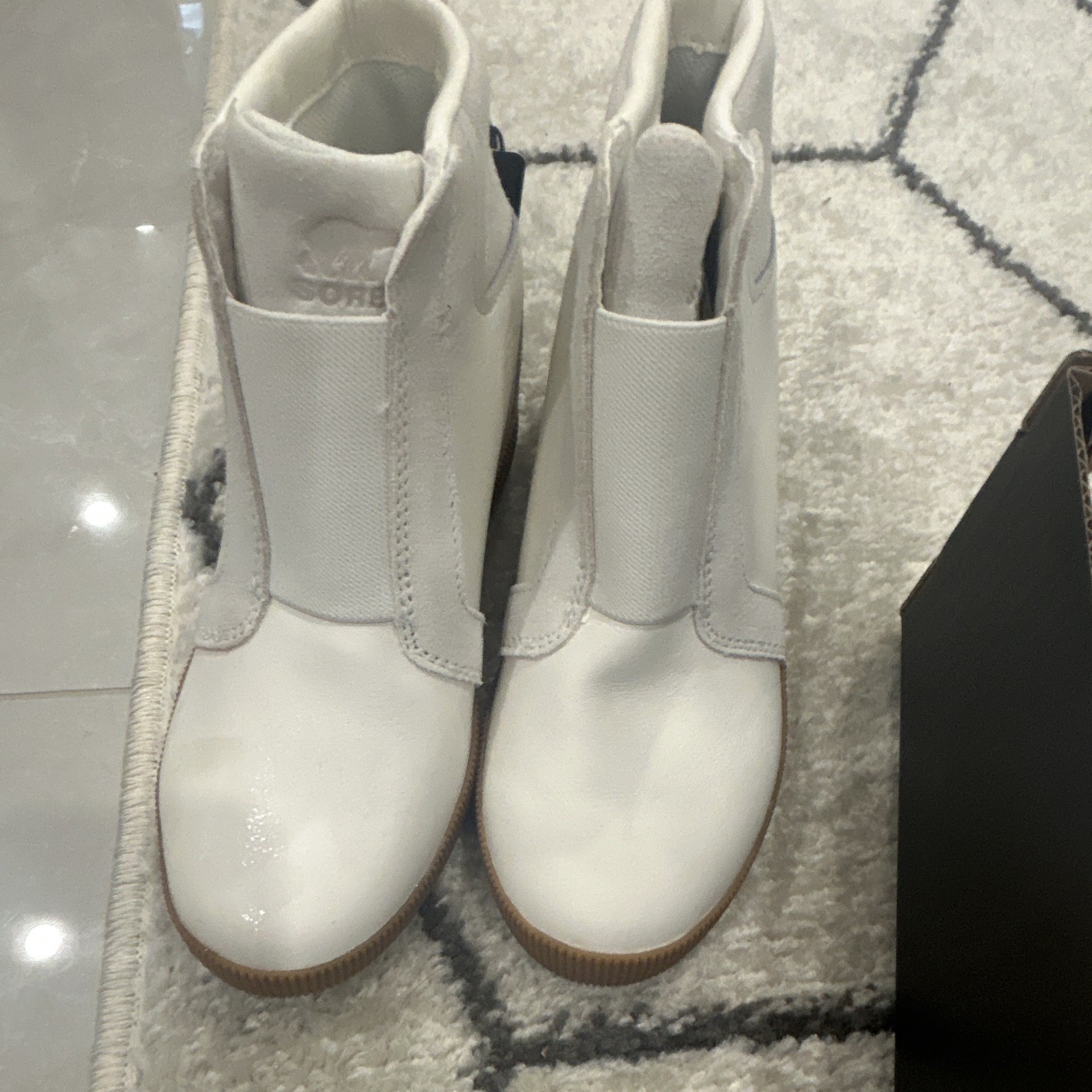 SOREL Out ‘N About Pull On Wedge Women’s Waterproof Ankle Boot White US 5