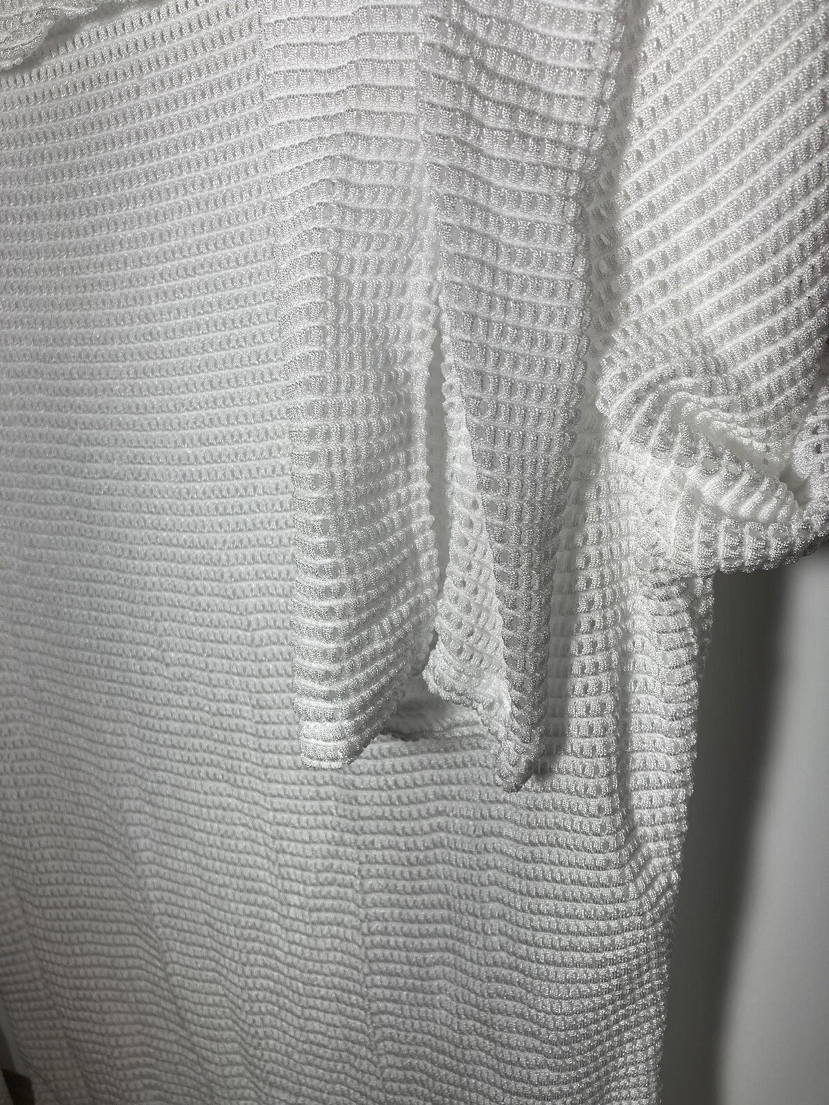 Swimsuit Cover-Up White Shein Long Sleeve Deep U Neckline New W/O Tags G2