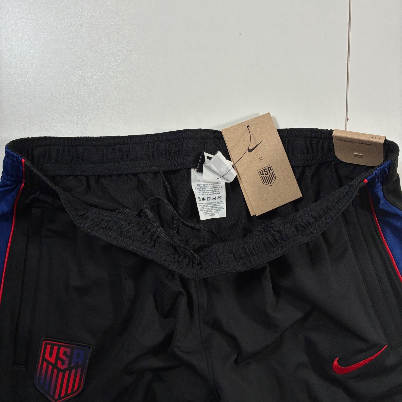 NEW Nike USMNT Strike Soccer Pants Large Slim Black Dri-FIT Jogger Sweatpants