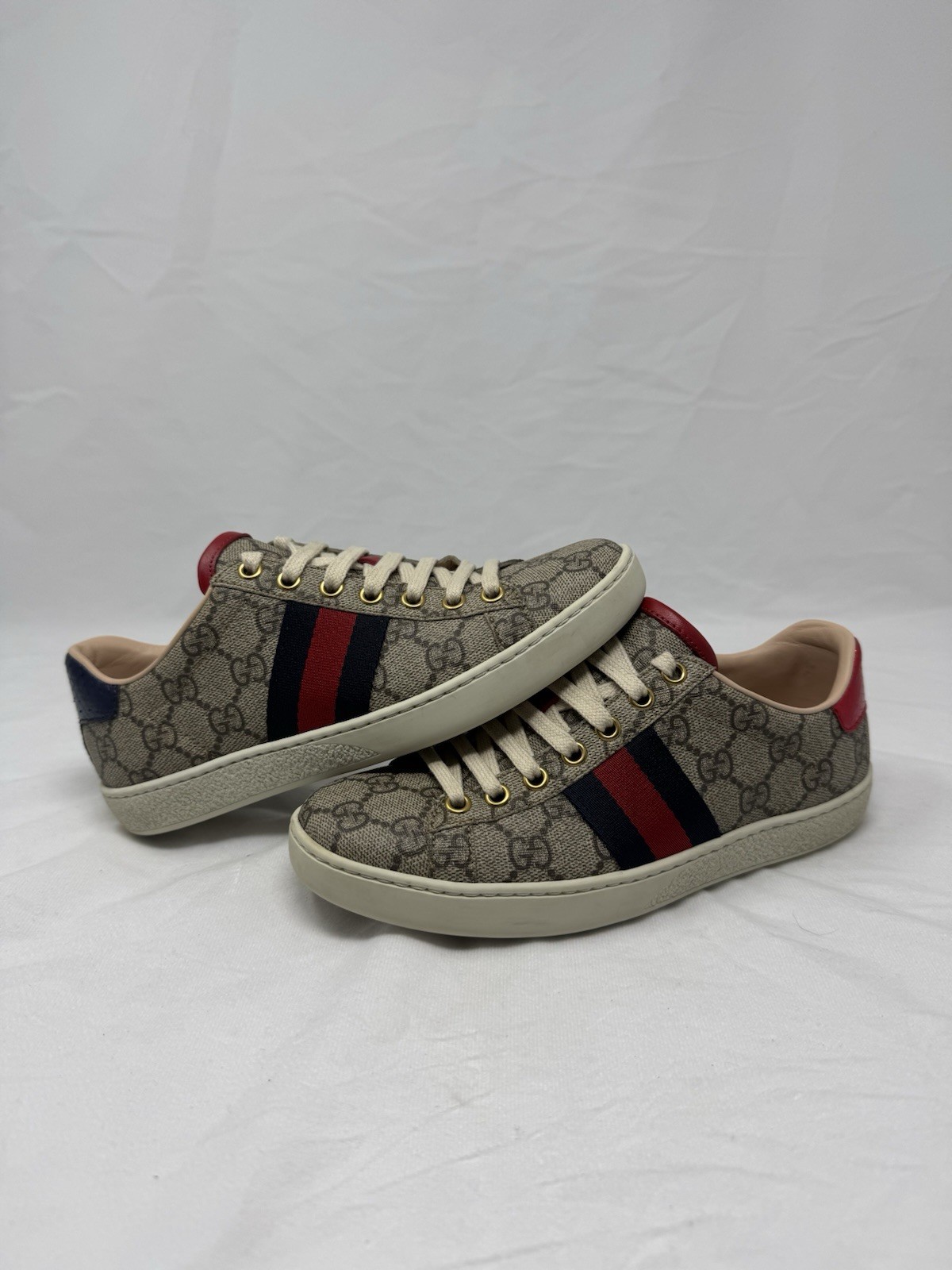 Size 35 Women’s – Ace Gucci-GG Supreme Beige/Ebony/Blue/Red – 499410 K2LH0 9768
