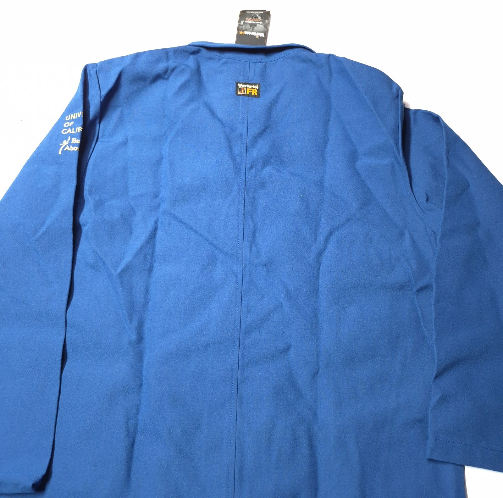 Workrite FR Lab Coat Large Regular Nomex IIIA Royal Blue KNL8RB UC University CA