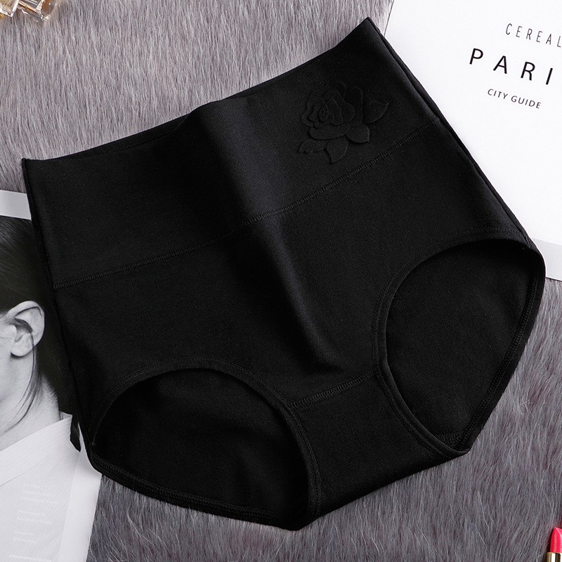3 Pack Women High Waist Cotton Tummy Control Panties Ladies Leak Proof Underwear