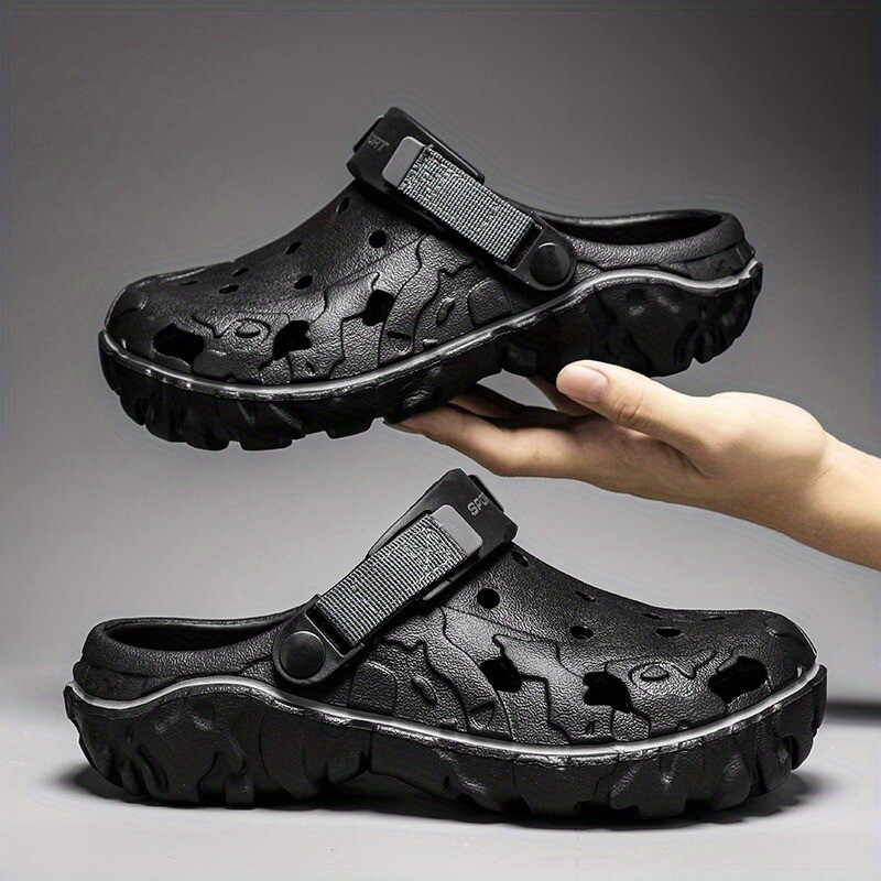 Men’s Breathable Slippers Flat Rubber Outsole Casual Home Shoes Garden Shoes New