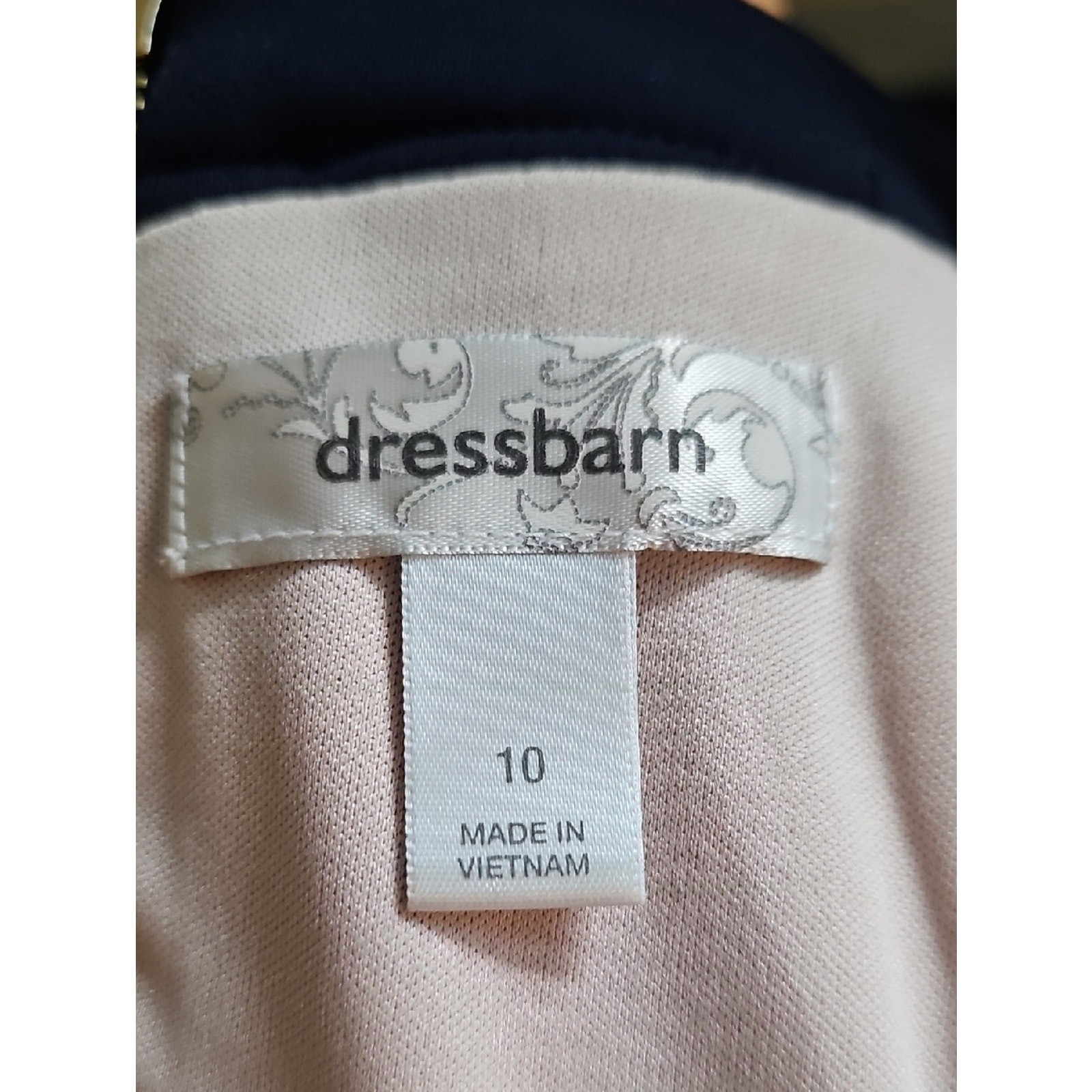 Dressbarn Size 10 Geometric Shift Dress Beige Pink & Black Blue
