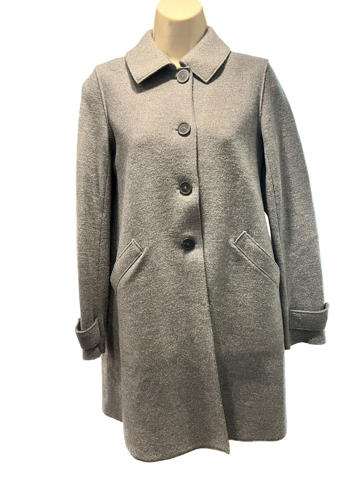 Harris Wharf London Virgin Wool Coat Gray 38 IT Flaw