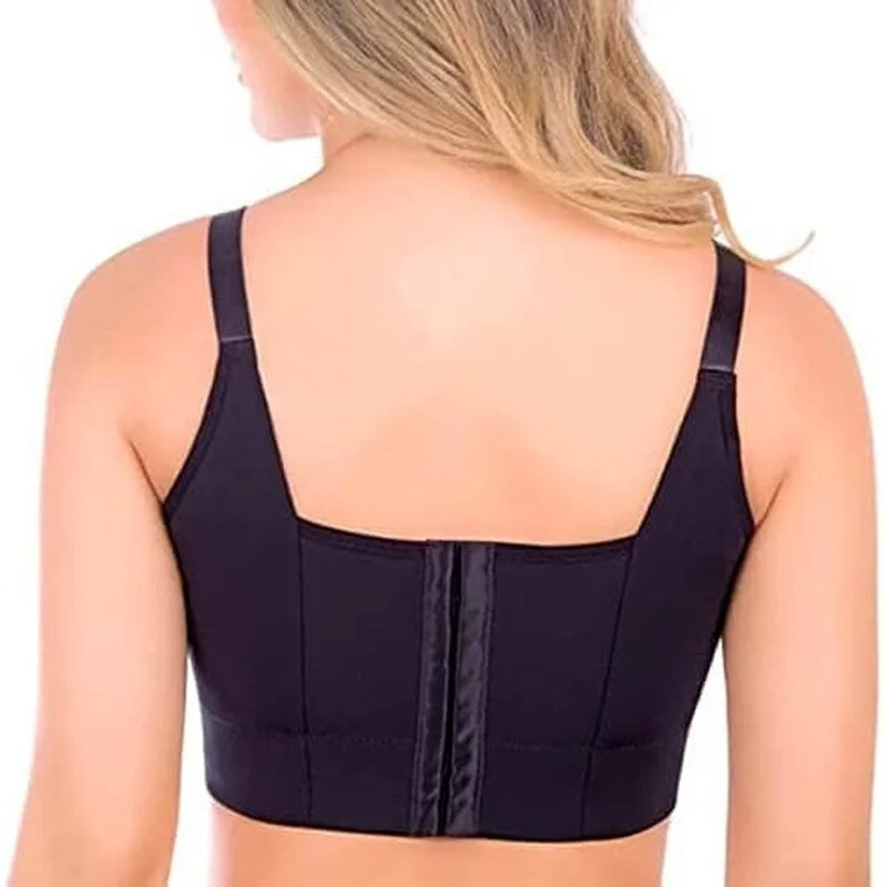 Plus Size Push Up Bra Deep Cup Hide Back Fat Underwear Full Coverage Bra Black