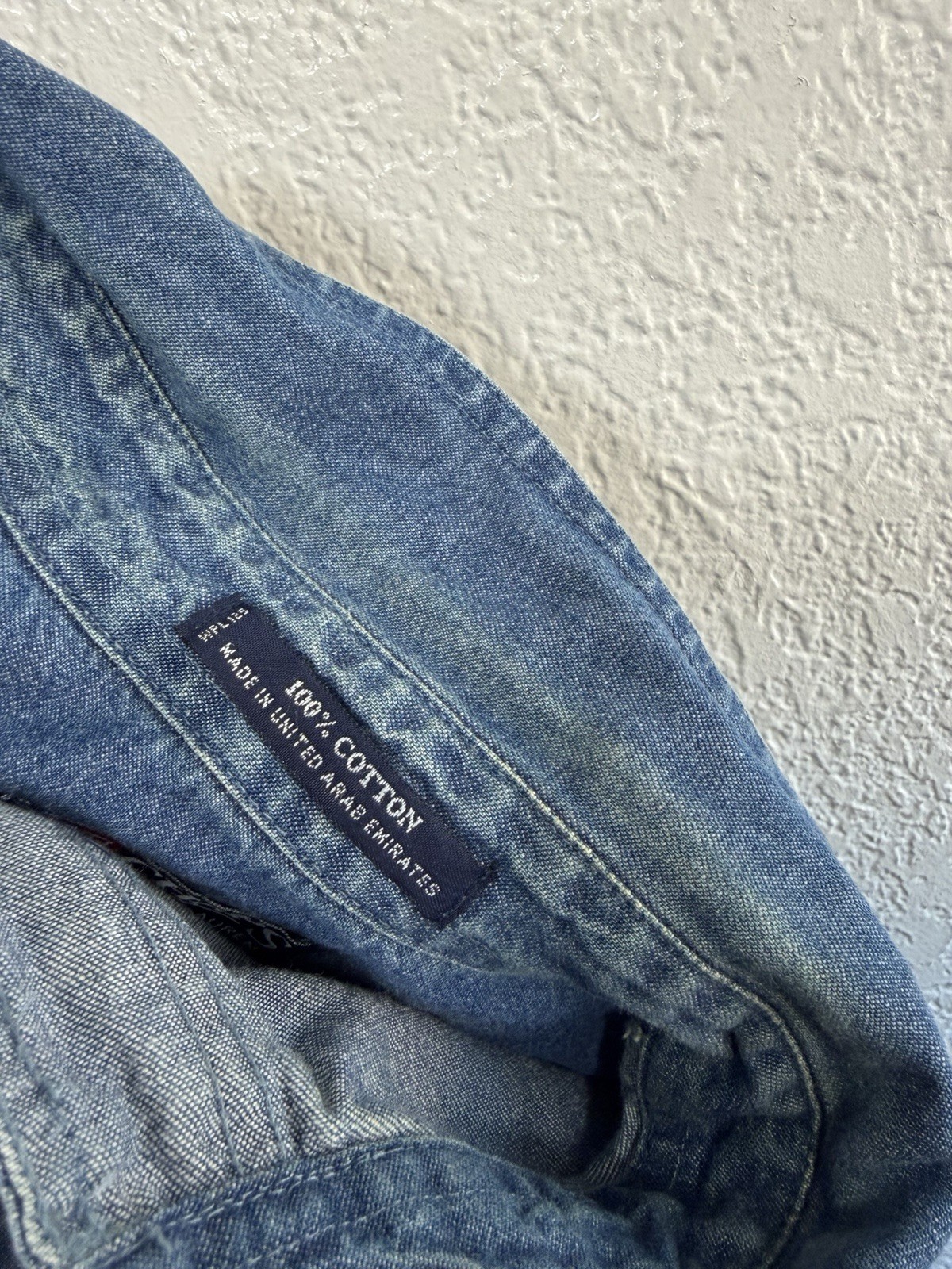 Vintage Chaps Ralph Lauren Button Down Blue Denim Chambray Crest – Oversized XL