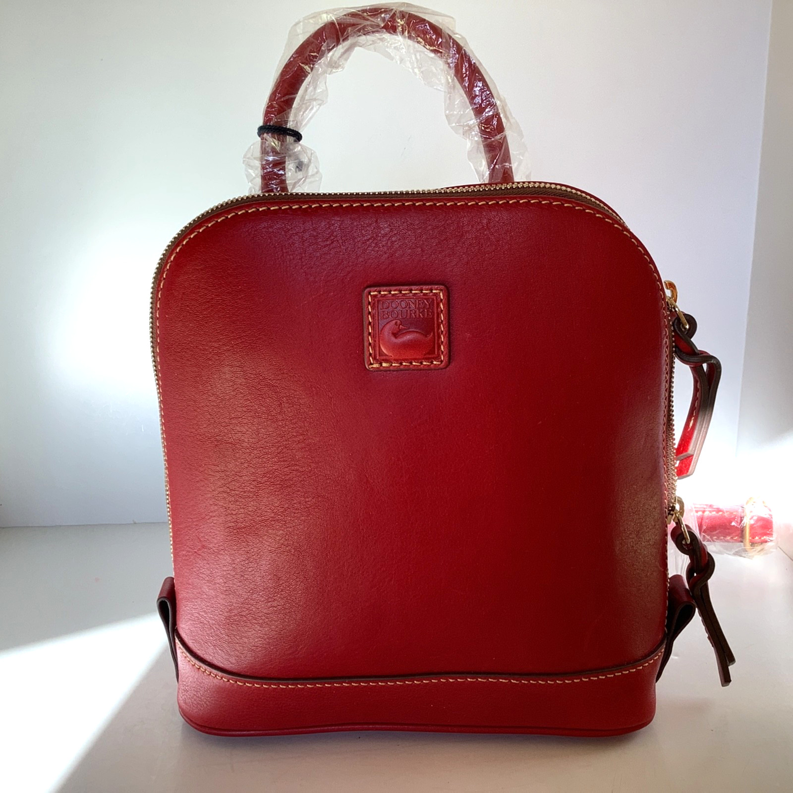 Dooney & Bourke Florentine Red Small Zip Pod Backpack New
