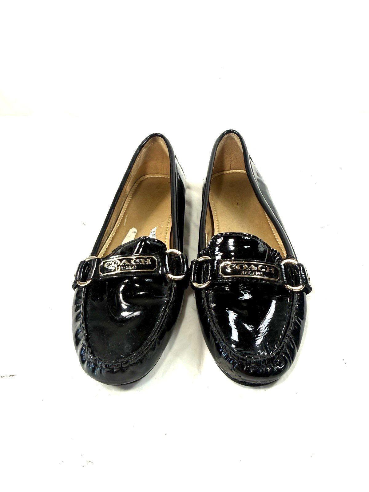 Vintage Coach FAYE 1941 Black patent Loafers size 7 B