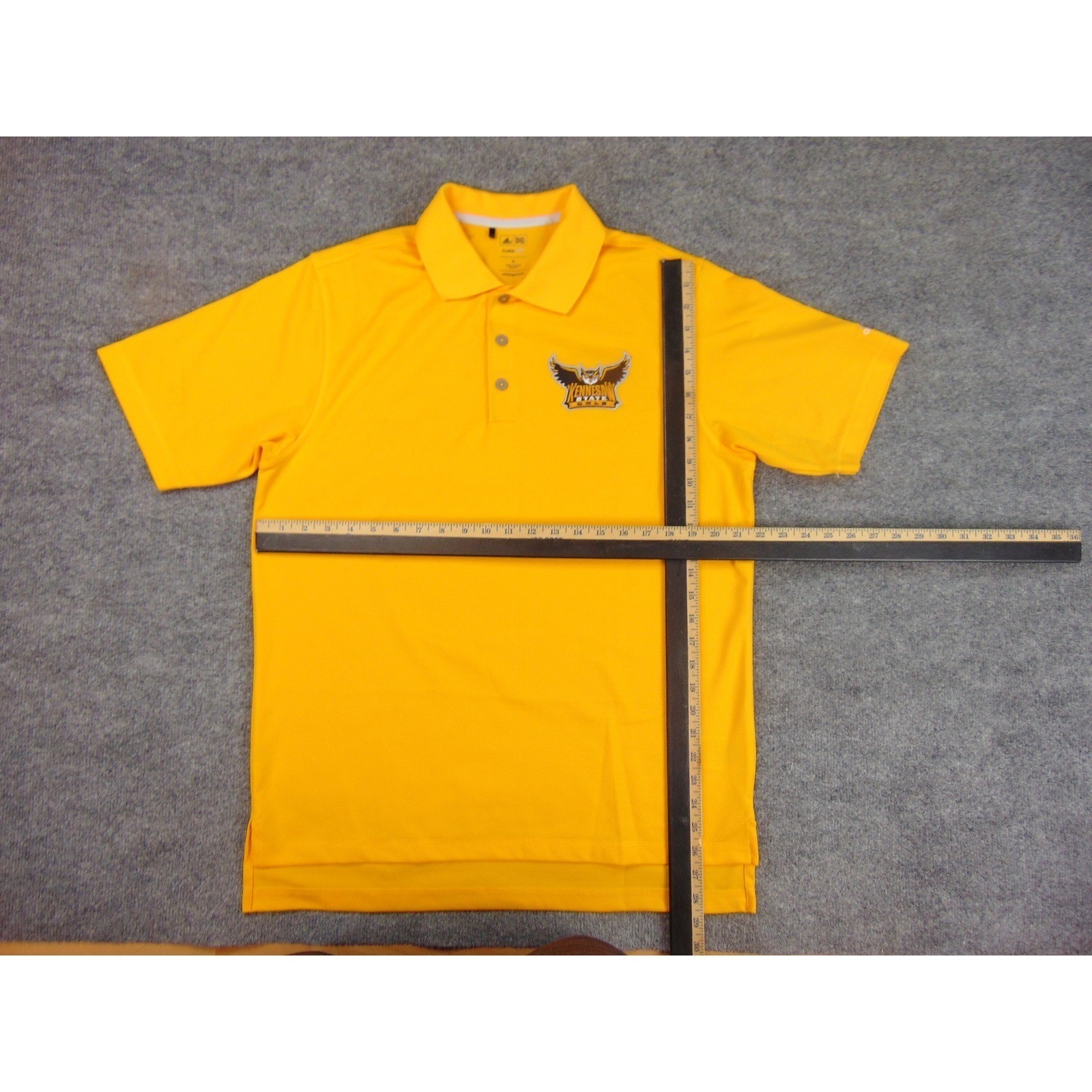 Kennesaw State Owls Polo Mens Medium Adidas Yellow Solid Climalite Golf