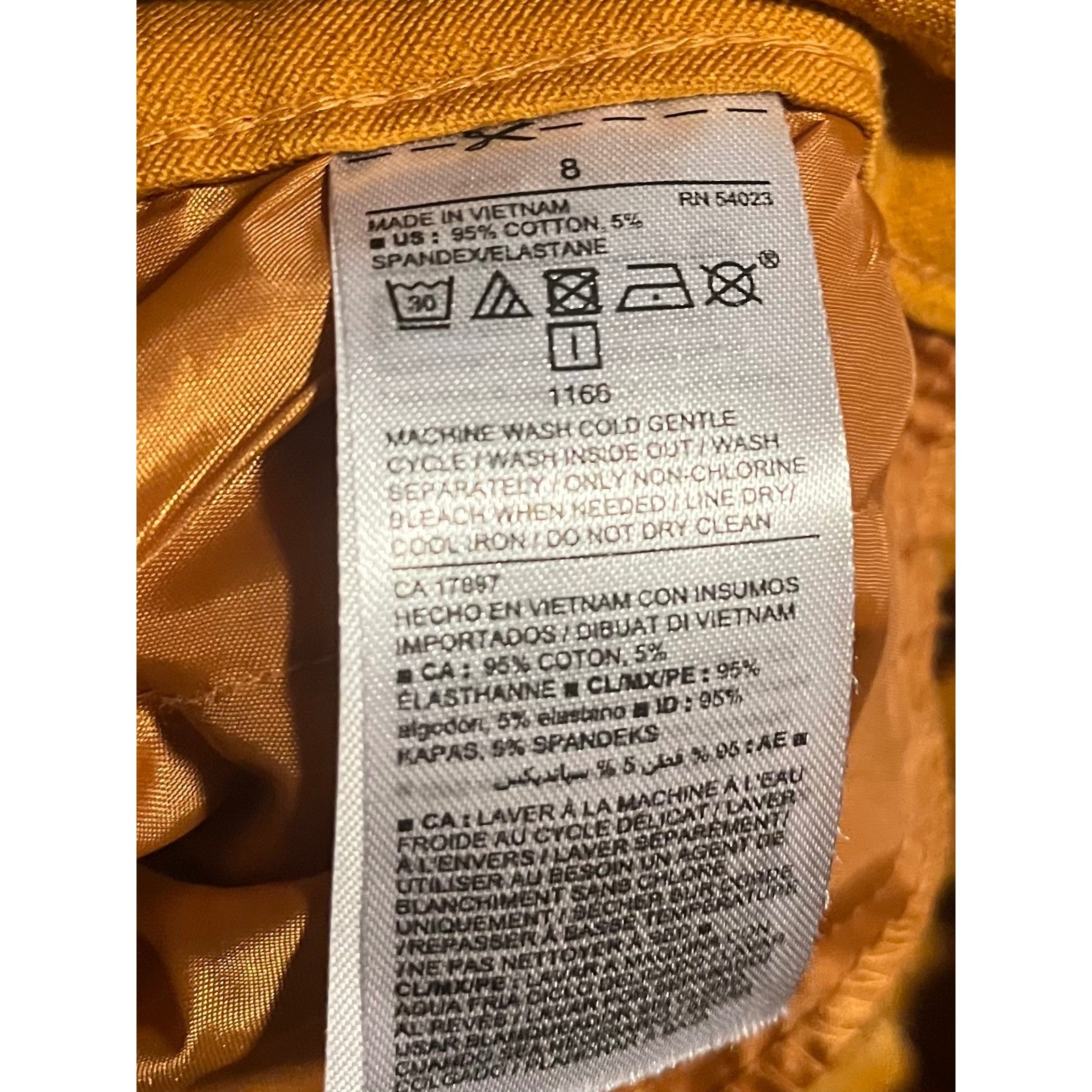 Old Navy Pixie Pants Womens 8 Mustard Yellow Ankle Chino Mid Rise Slim Tapered