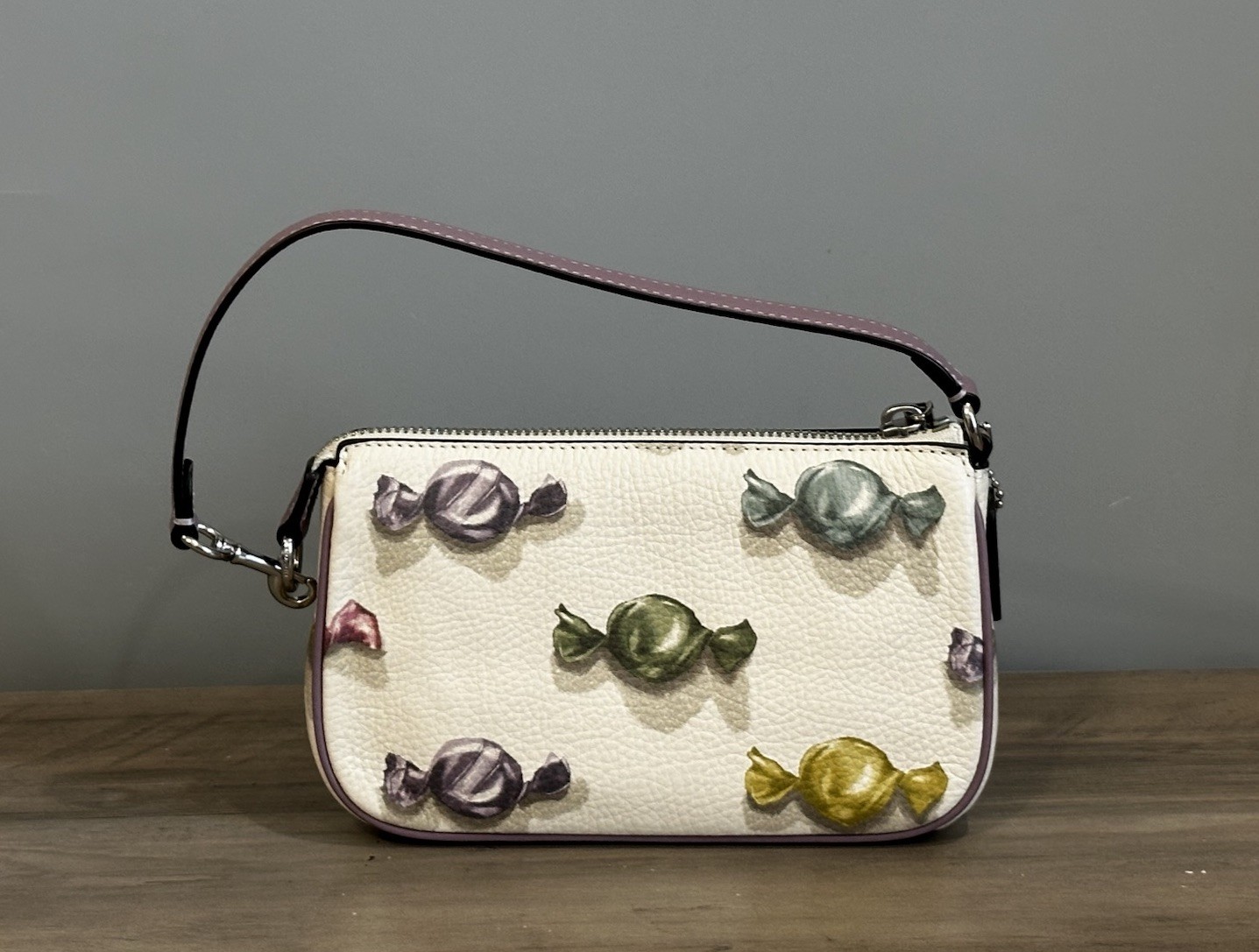 COACH Nolita 19 With Candy Print Coated Canvas & Leather Bag CDC26 Chalk/Jasmine