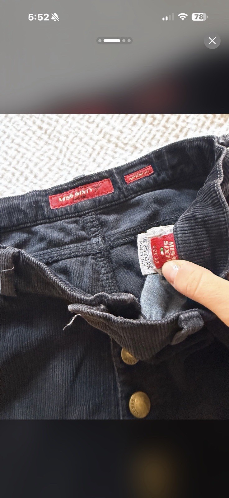 Crazy Vintage Miss Sixty Y2K Cargo Zippered Bootcut Flared Pants Size 27