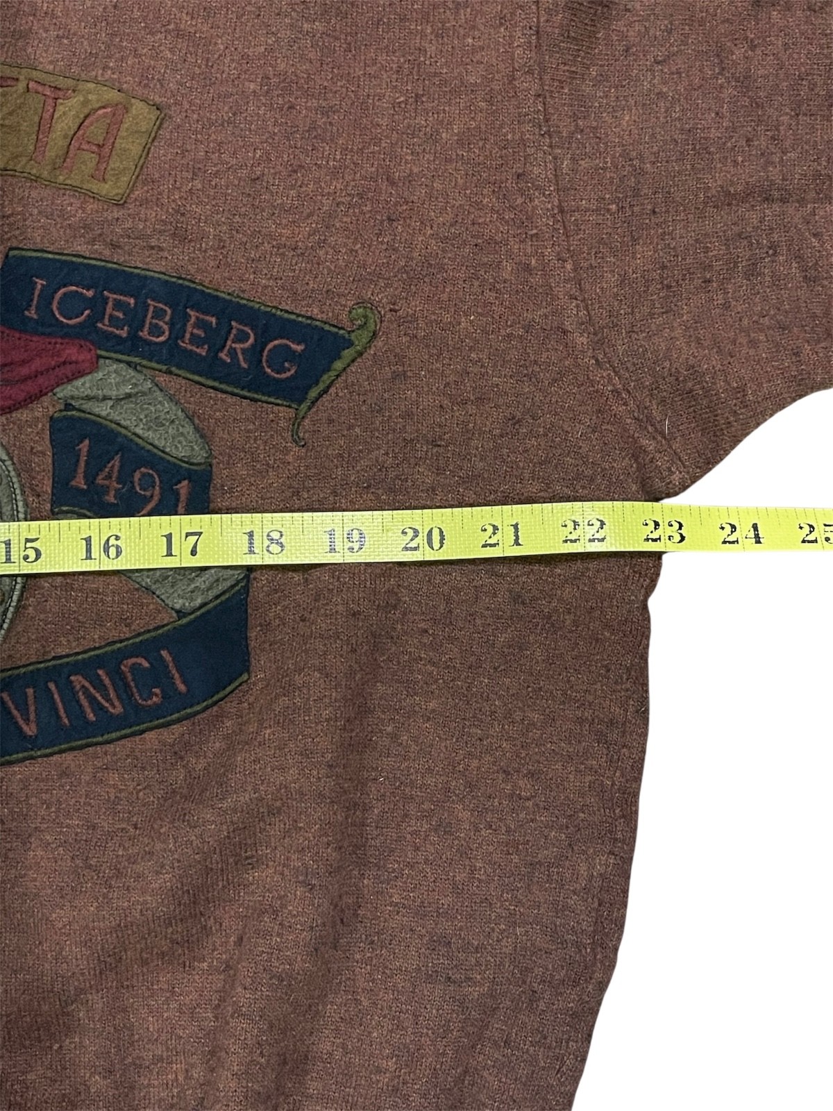 Vintage Iceberg 90s Da Vinci Embroidered Sweatshirt Italy Oversized L