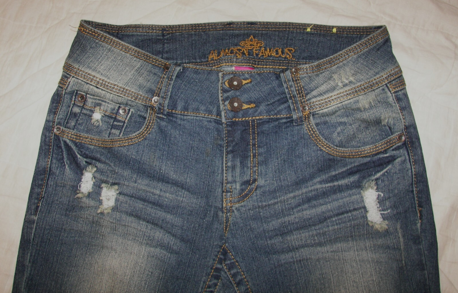 Almost Famous Distressed Destroyed Stretch Jeans – Jrs. 11