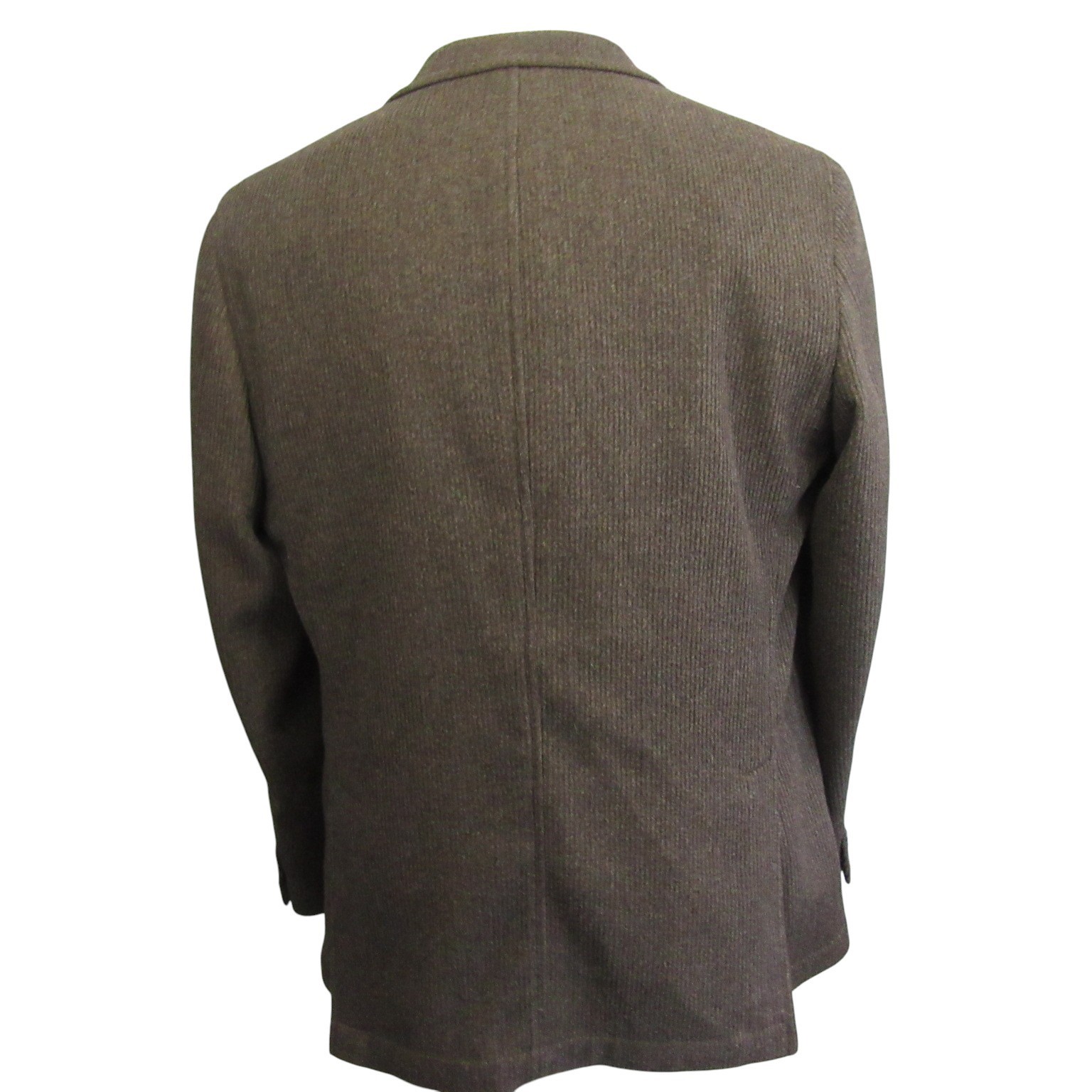 Kroon Tweed Sport Coat 46L 3 Button Brown Textured Stripe Unstructured 2 Vent