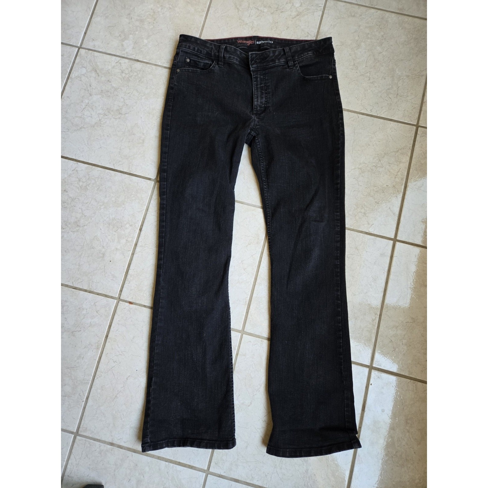 Womens Wrangler Authentics Black Flare Jean Size 14
