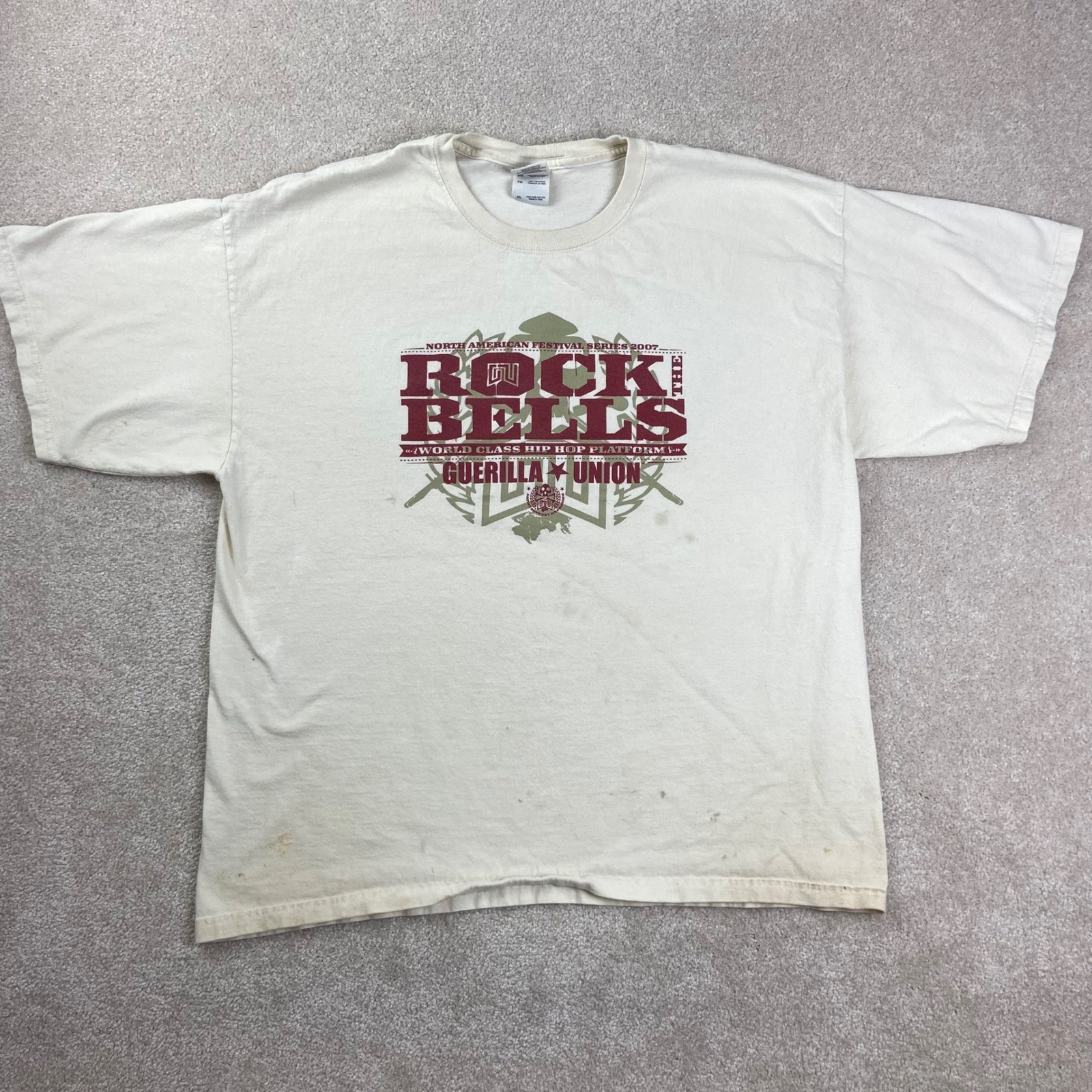 Rock The Bells T-Shirt Mens XL White 2007 Festival Hip Hop Guerilla Union