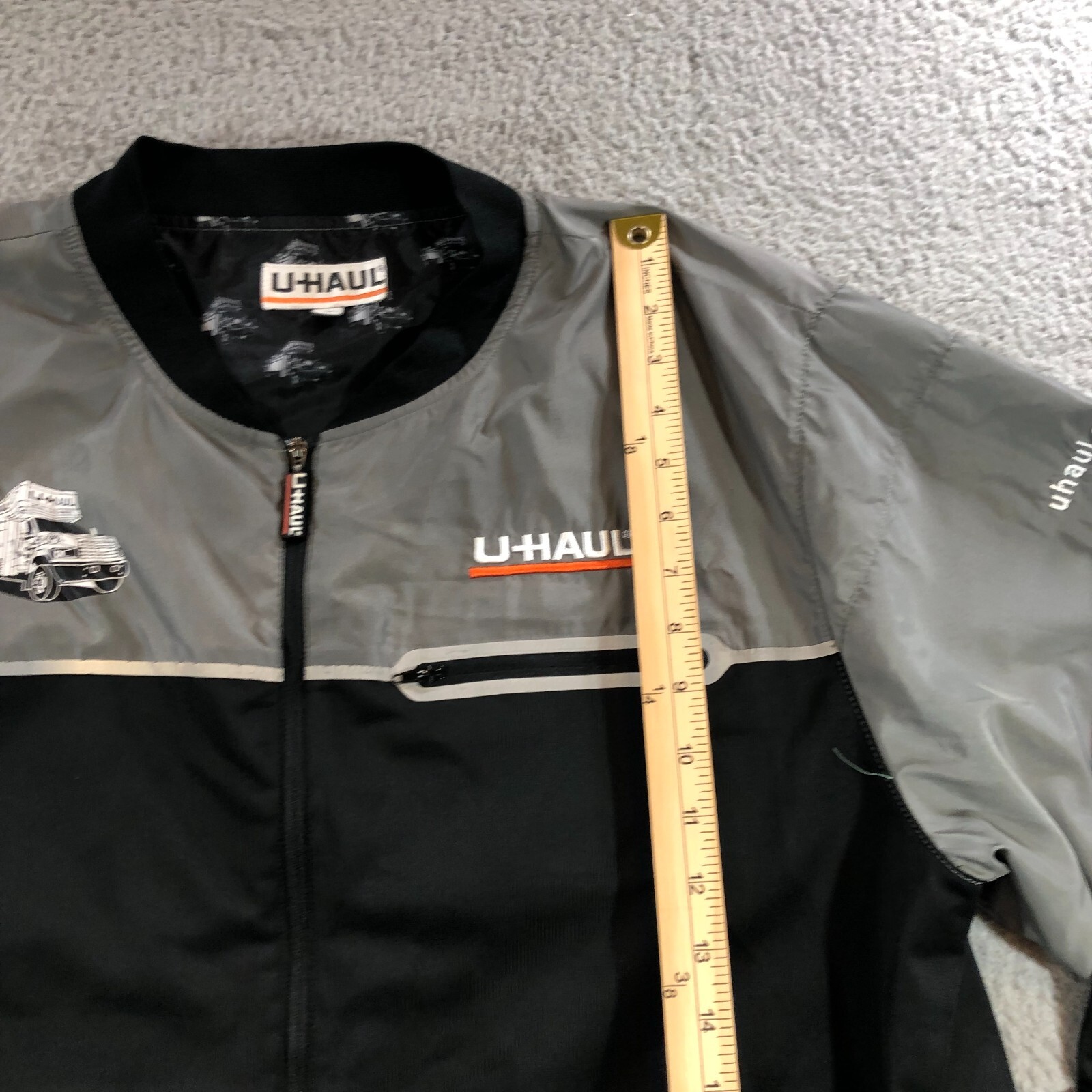uhaul fullzip jacket mens 2XL black gray logo