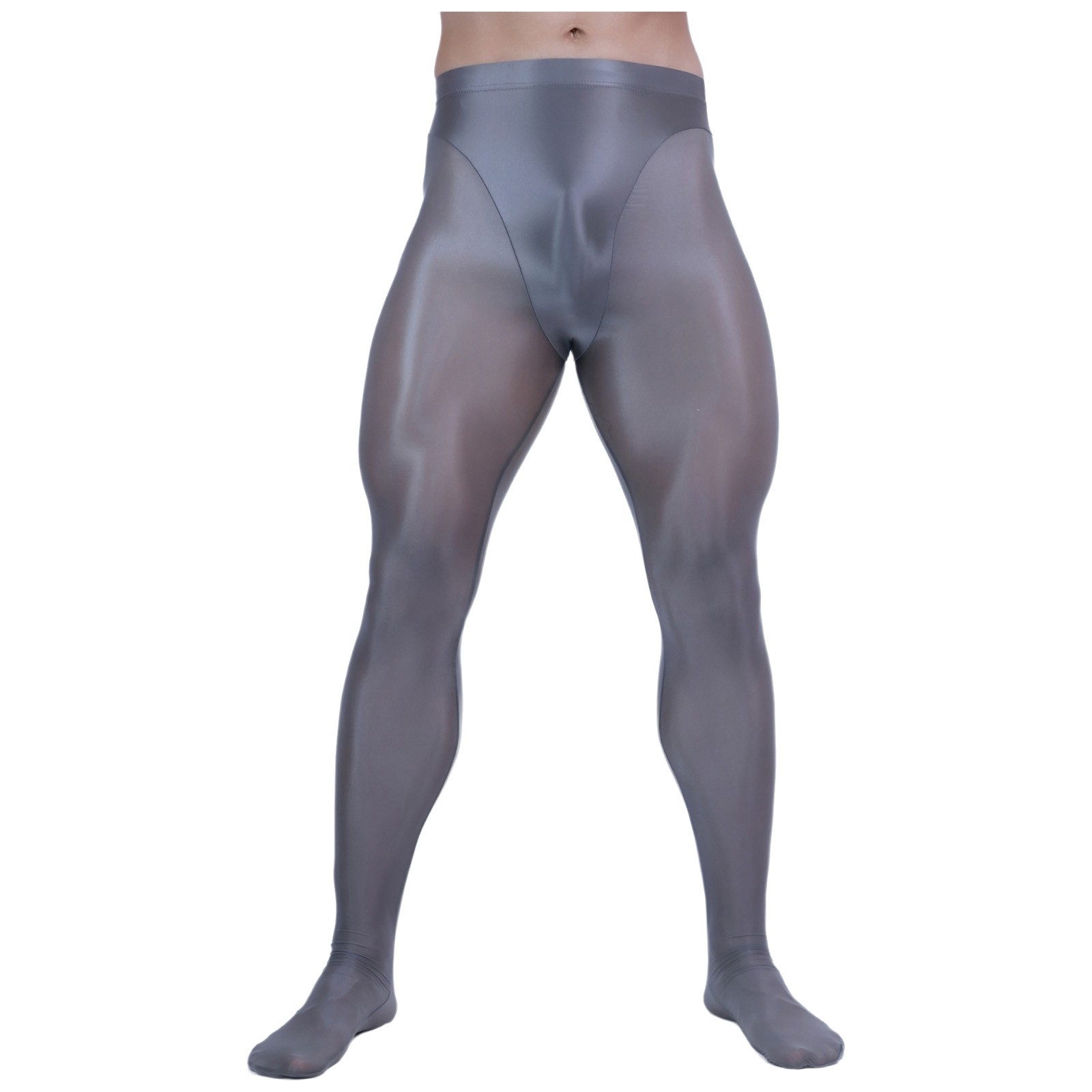 Men Footed Tights Nightclub Pantyhose Oil Stockings Dance Sheer Mesh Party Rave