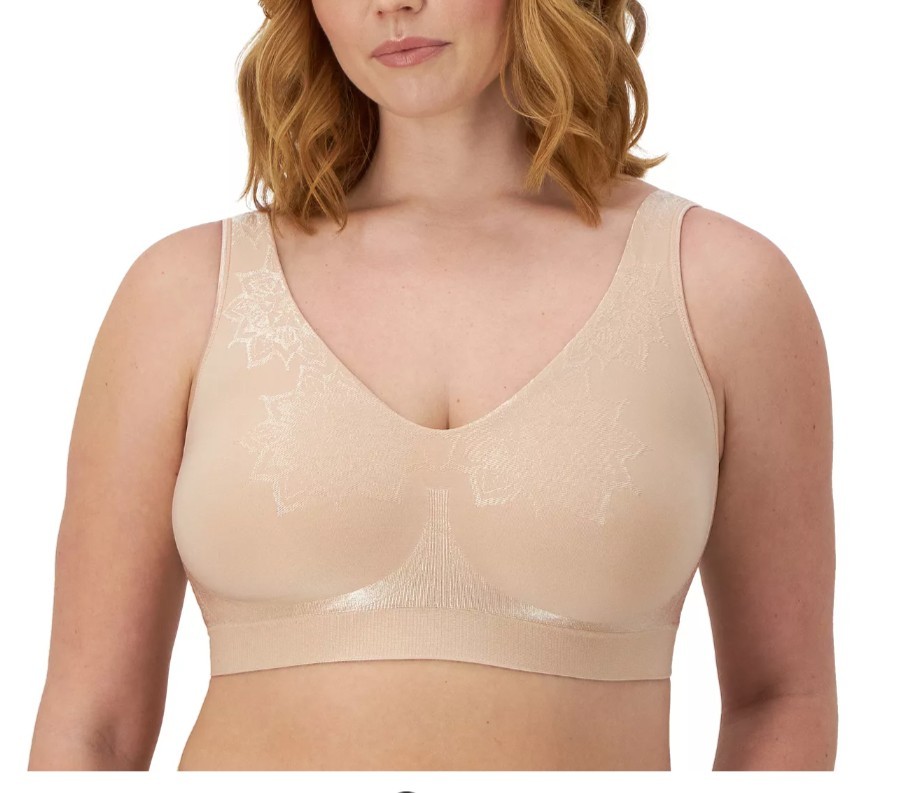 Bali Comfort Revolution Comfort Flex Fit Bra DF3484 Almond Aztec msrp $44 Medium