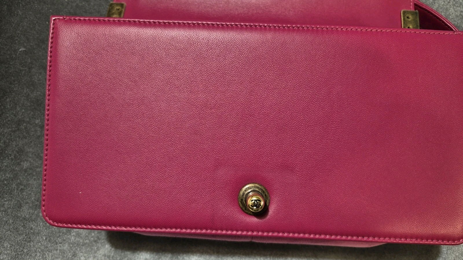 CHANEL Paris-Cosmopolite Chevron Pink Velvet Boy Bag Purse Gold Chain Strap, COA